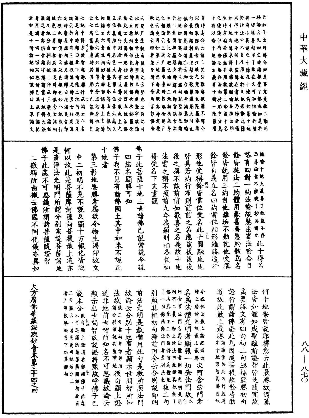 大方廣佛華嚴經疏鈔會本《中華大藏經》_第88冊_第870頁