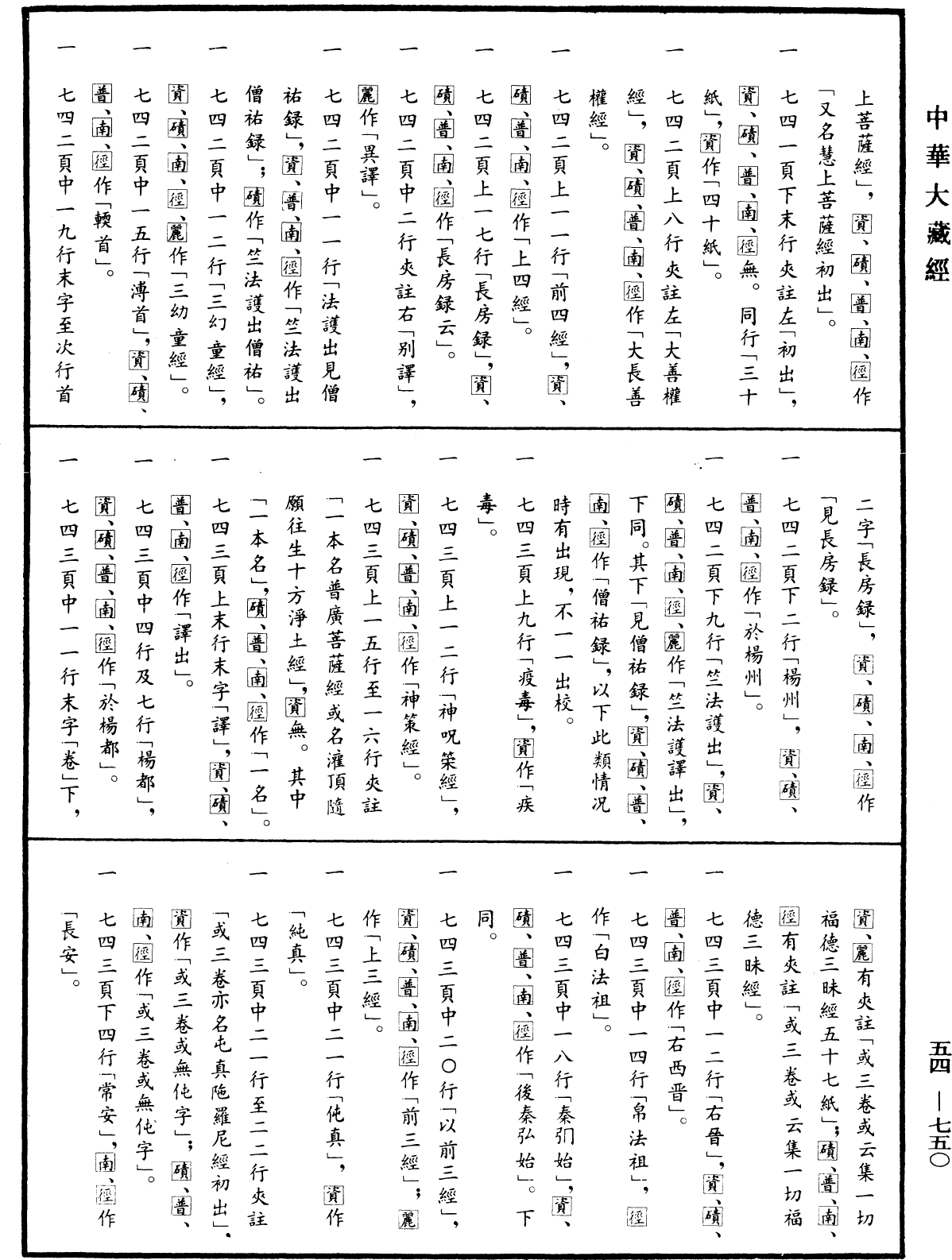 大周刊定眾經目錄《中華大藏經》_第54冊_第750頁