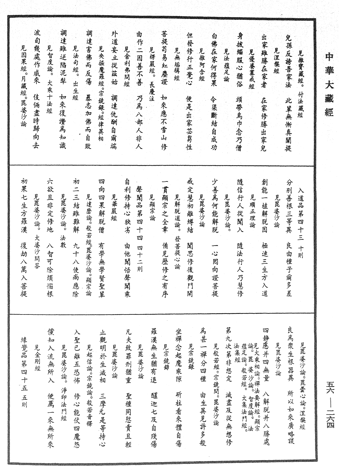 大藏一覽集《中華大藏經》_第56冊_第0264頁