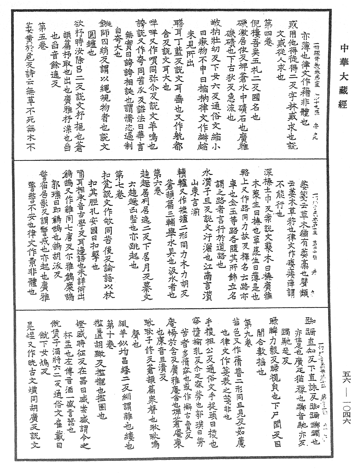 一切經音義《中華大藏經》_第56冊_第1046頁