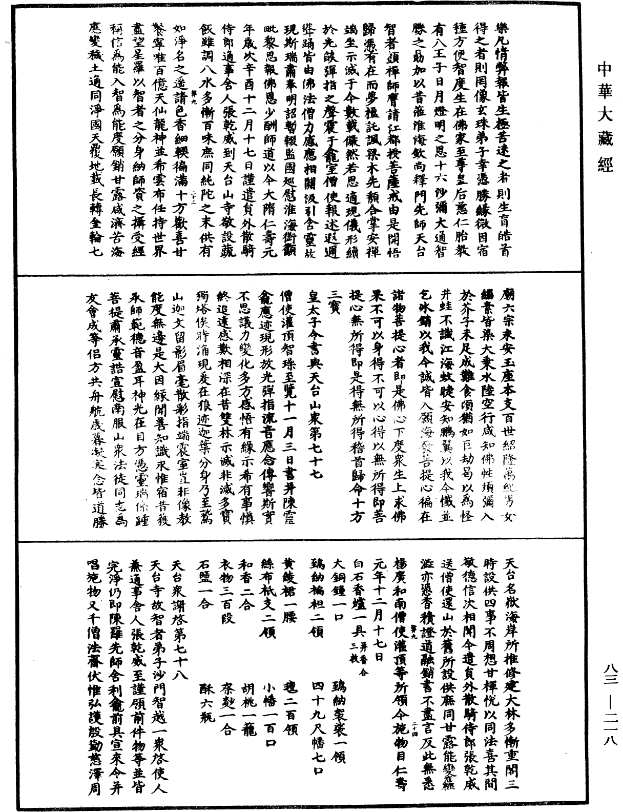 國清百錄《中華大藏經》_第83冊_第0218頁