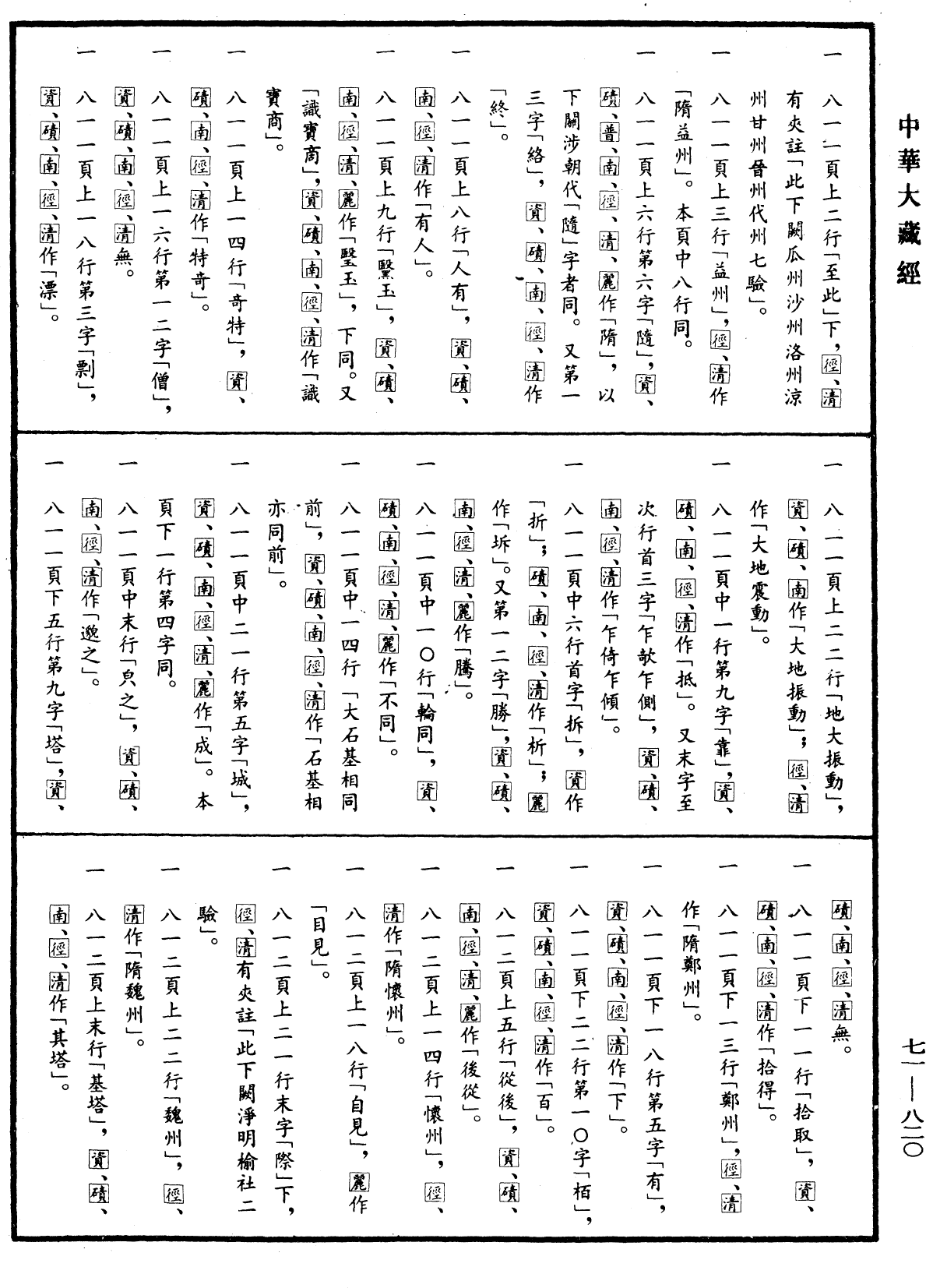 File:《中華大藏經》 第71冊 第820頁.png