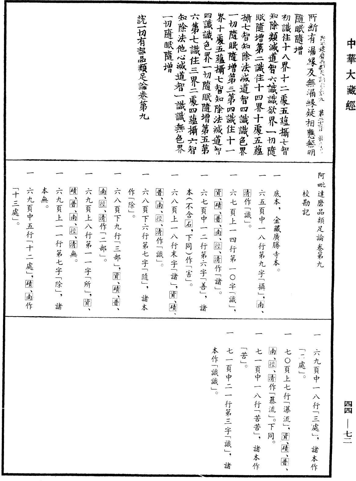 阿毗達磨品類足論《中華大藏經》_第44冊_第0072頁9