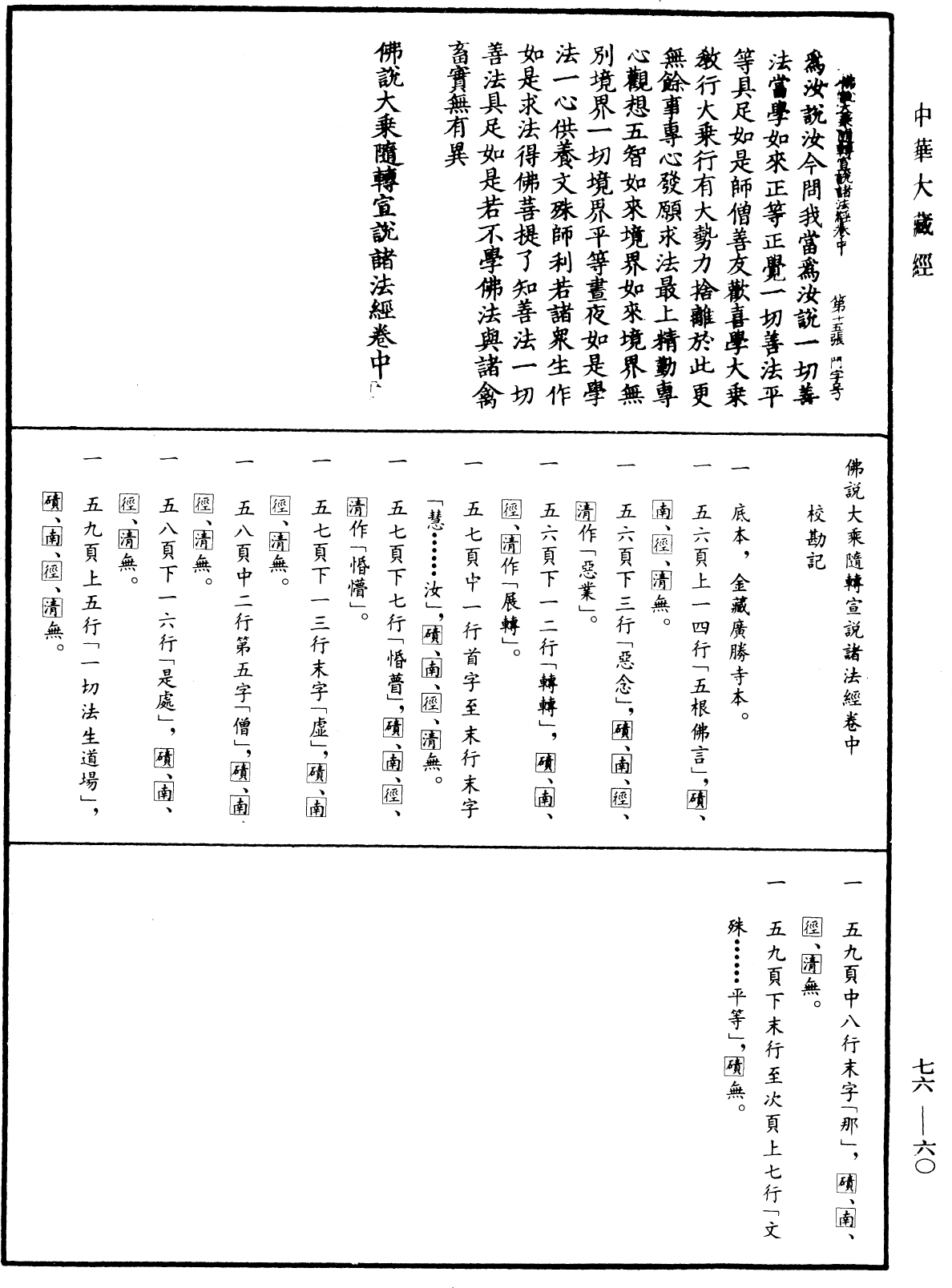 佛说大乘随转宣说诸法经《中华大藏经》_第76册_第060页