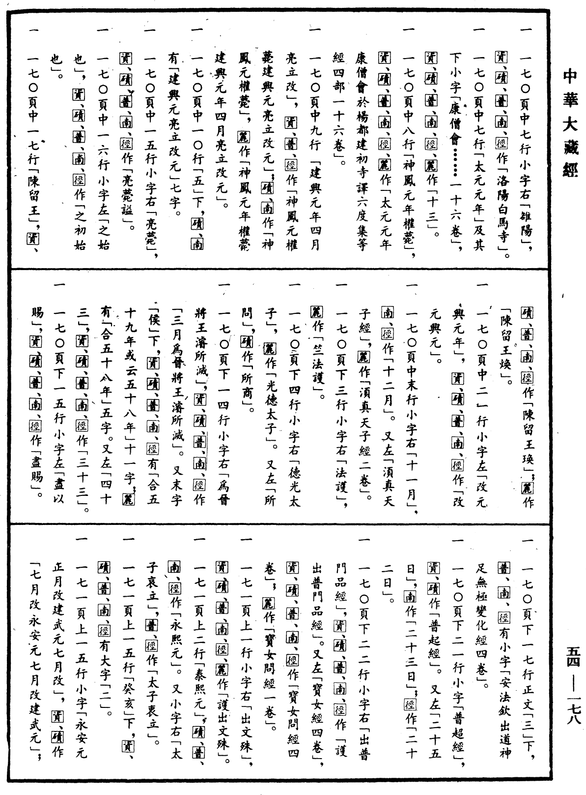 歷代三寶紀《中華大藏經》_第54冊_第178頁