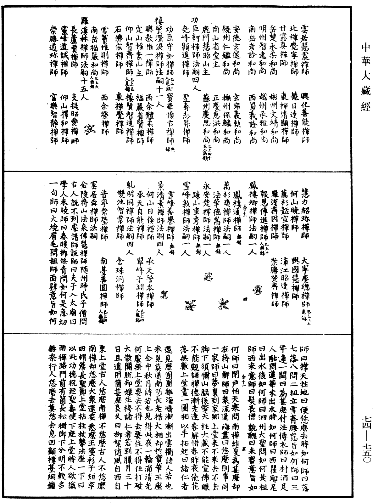 續傳燈錄《中華大藏經》_第74冊_第750頁