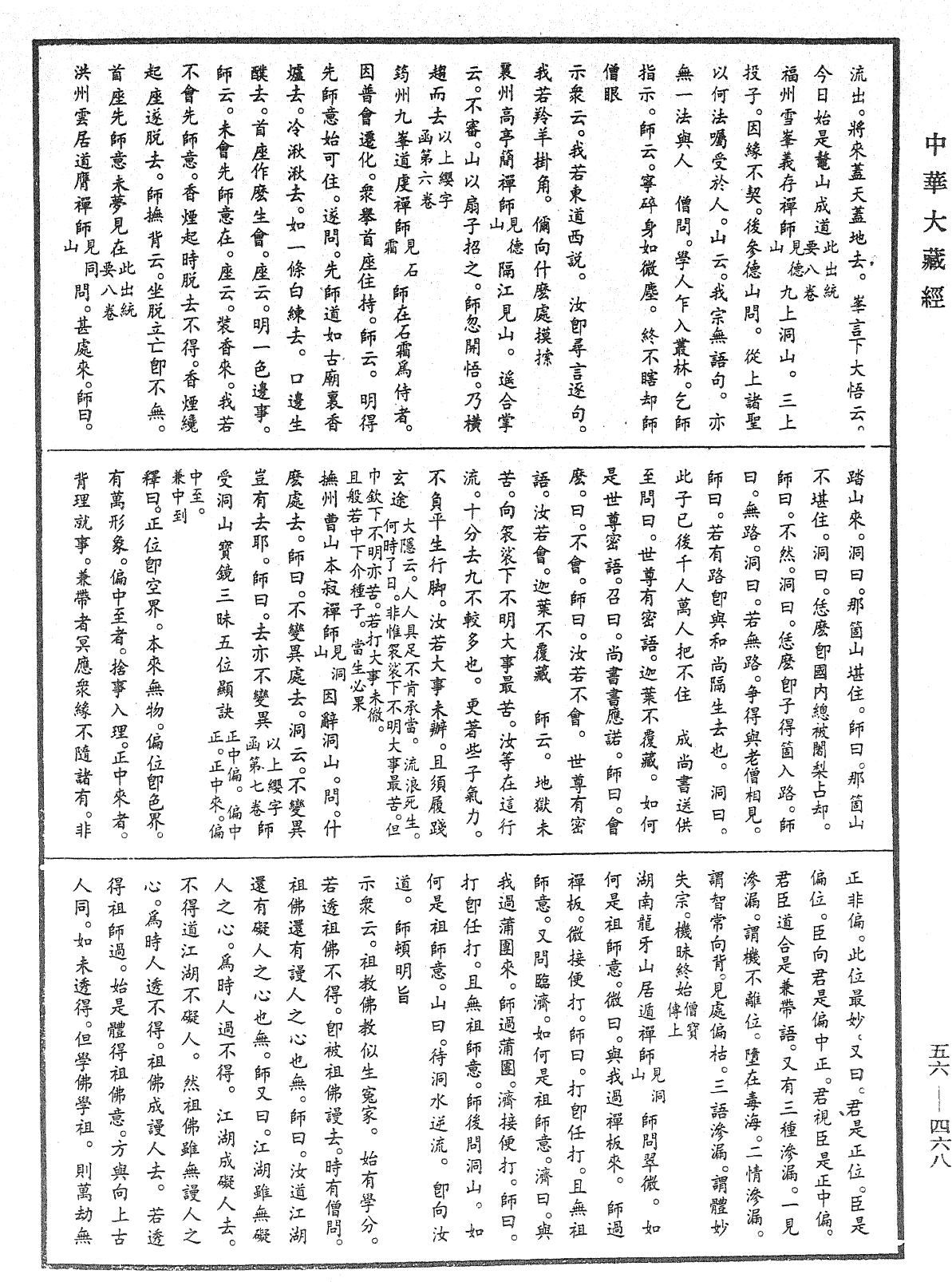 大藏一覽集《中華大藏經》_第56冊_第0468頁