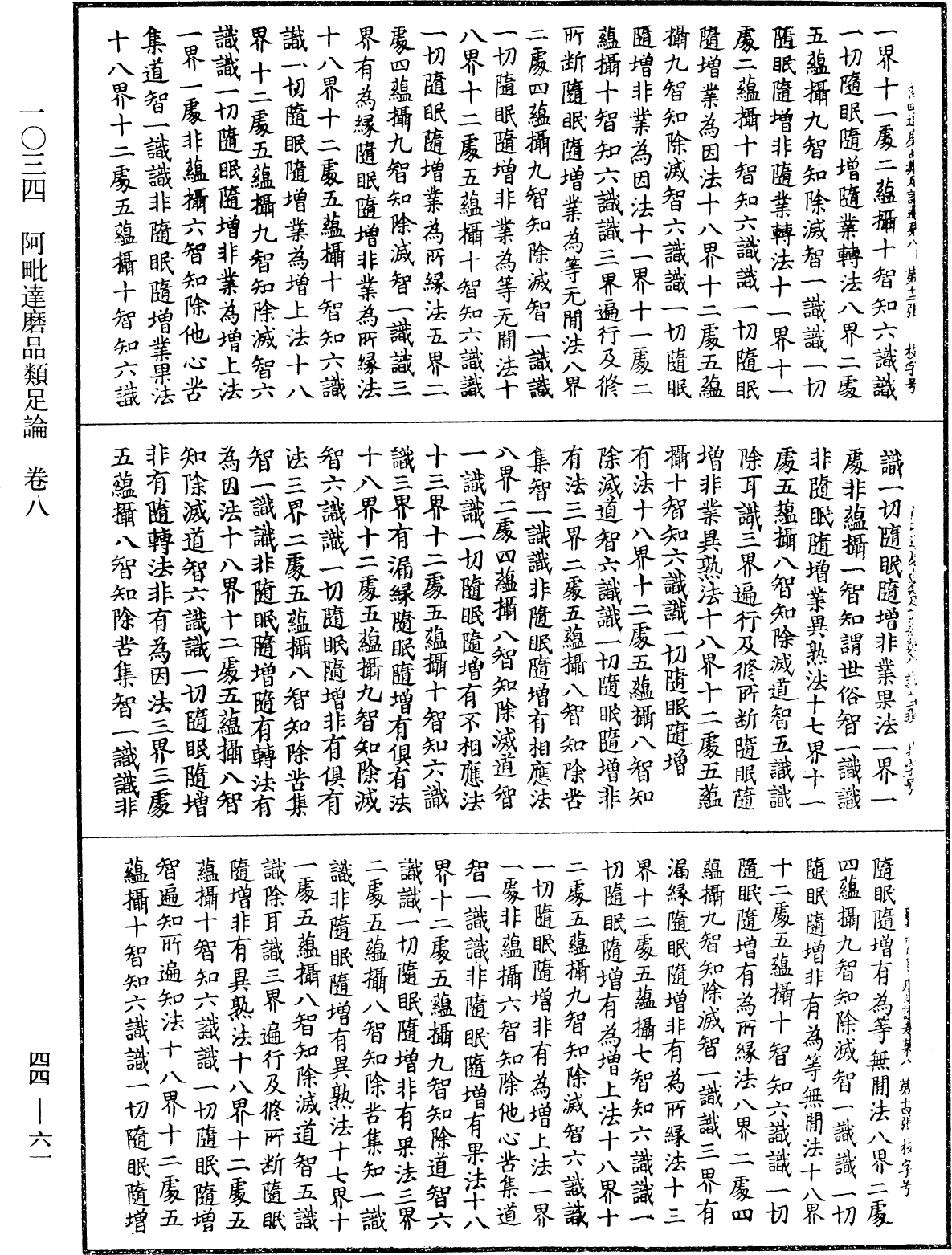 阿毗達磨品類足論《中華大藏經》_第44冊_第0061頁