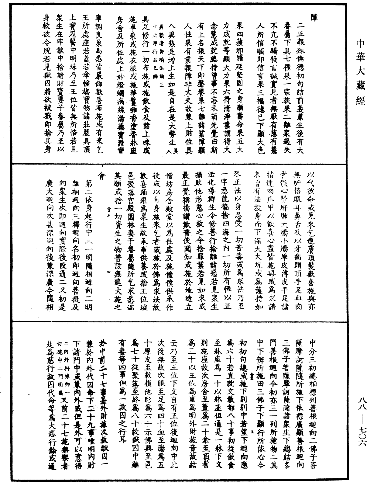 大方廣佛華嚴經疏鈔會本《中華大藏經》_第88冊_第706頁