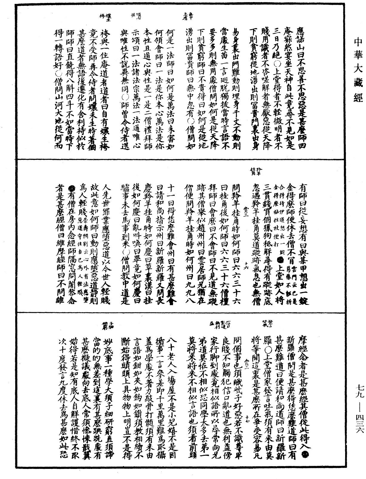 禪宗正脉《中華大藏經》_第79冊_第436頁