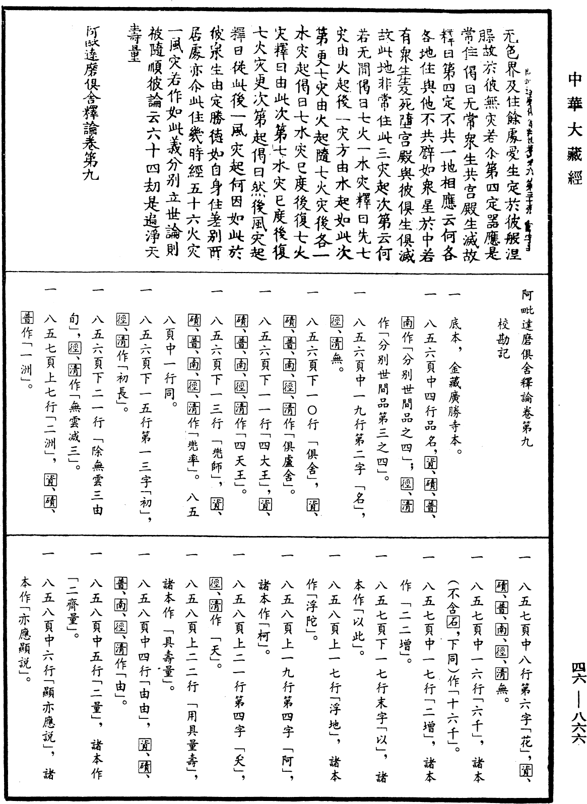 阿毗達磨俱舍釋論《中華大藏經》_第46冊_第0866頁
