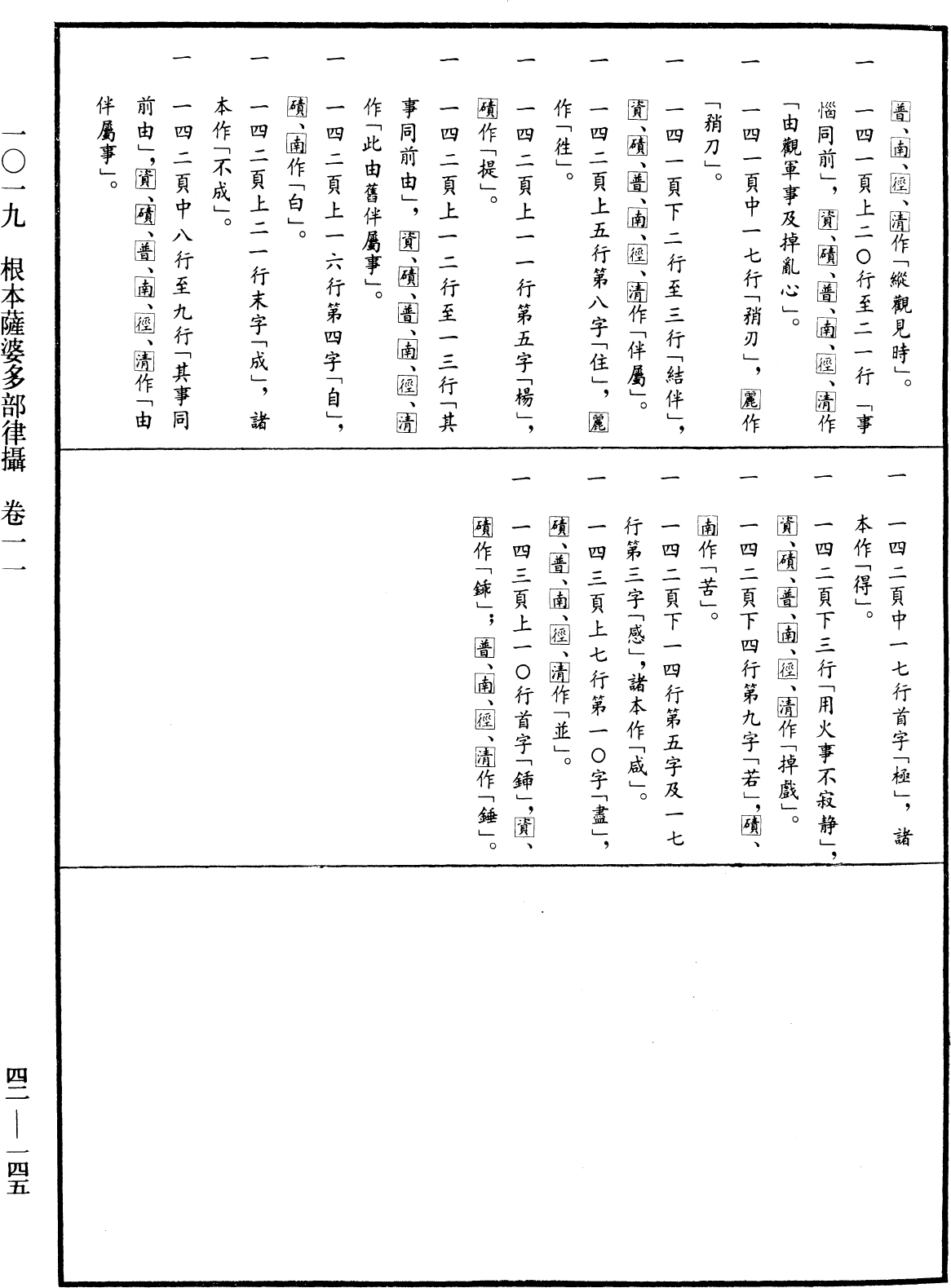 根本薩婆多部律攝《中華大藏經》_第42冊_第145頁11