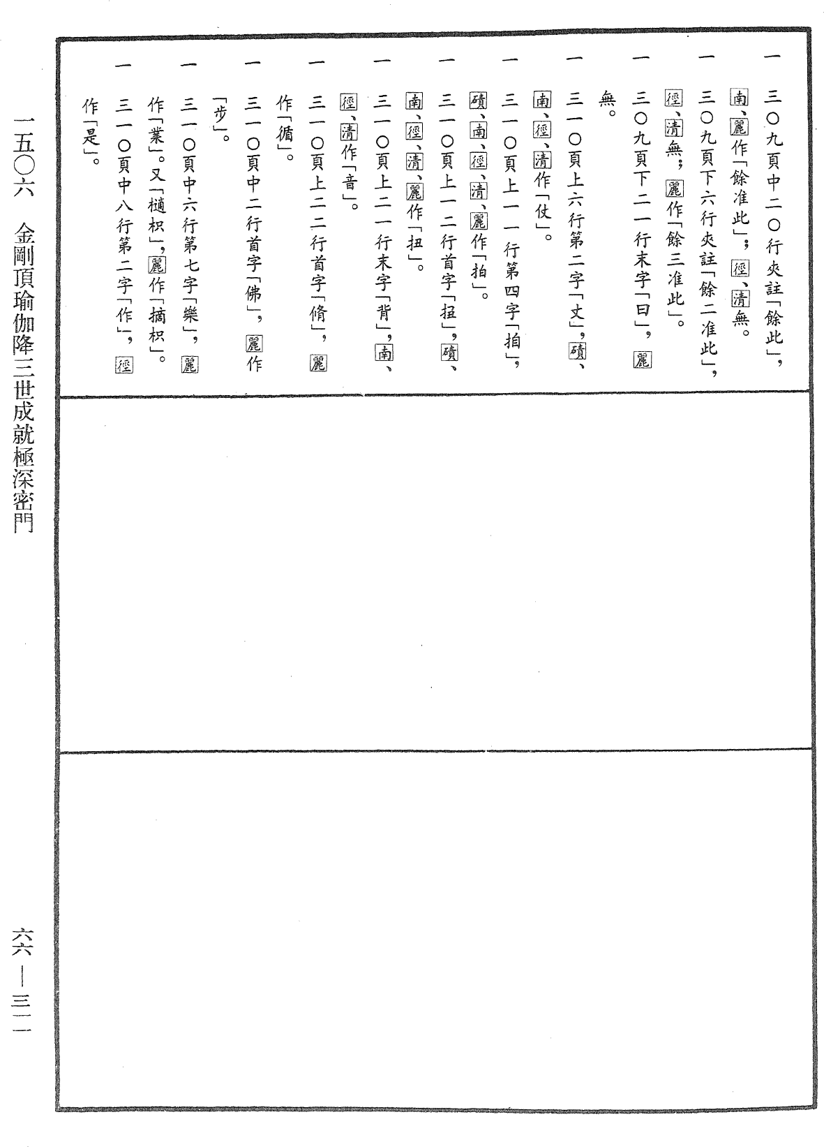 金刚顶瑜伽降三世成就极深密门《中华大藏经》_第66册_第311页