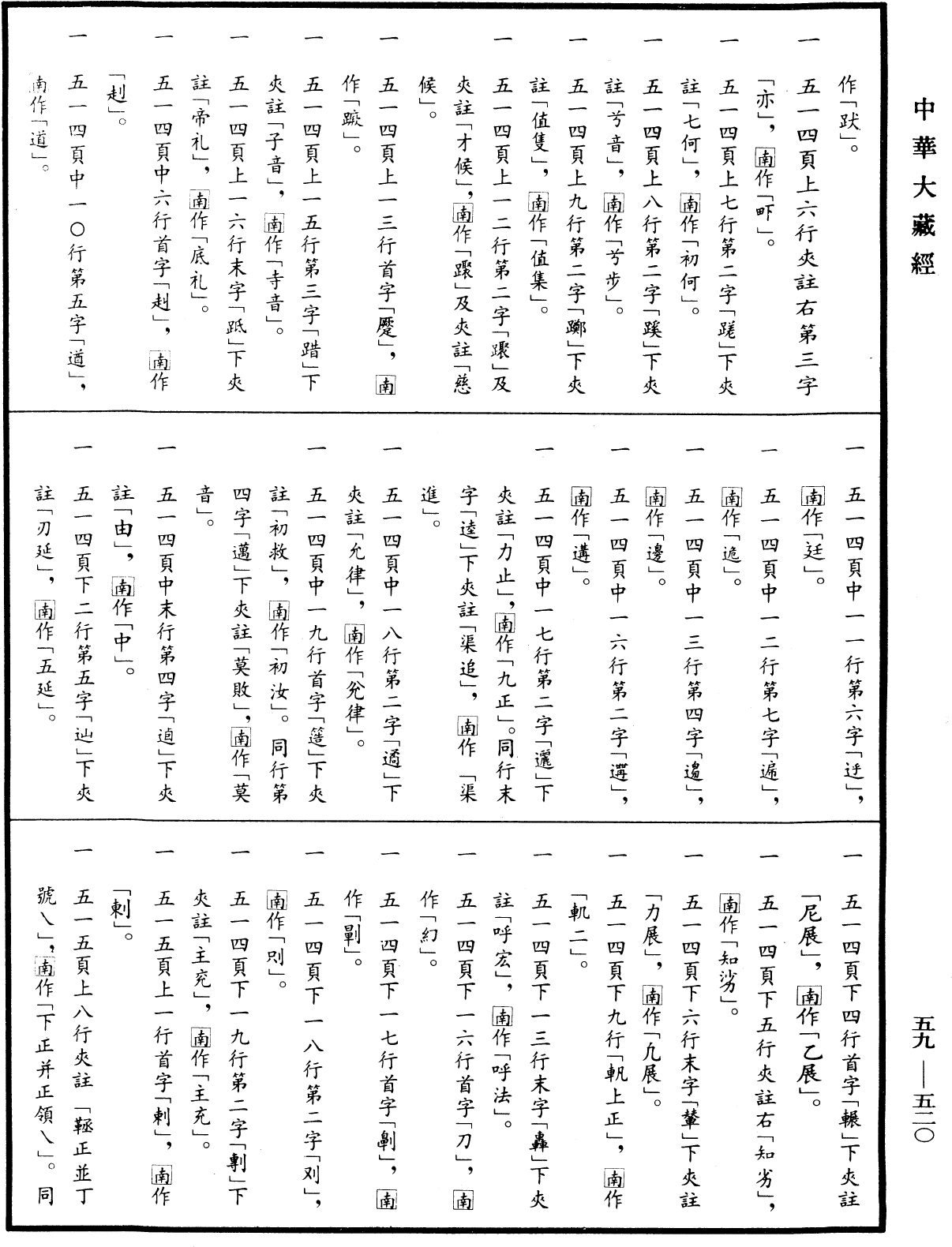 紹興重雕大藏音《中華大藏經》_第59冊_第0520頁