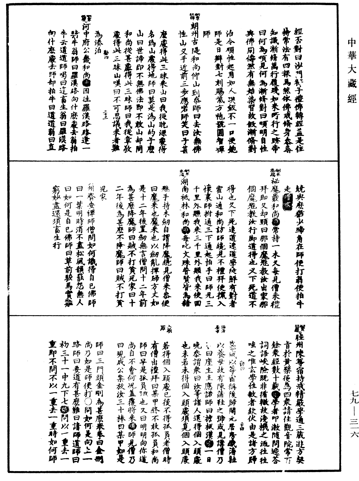 禪宗正脈《中華大藏經》_第79冊_第316頁