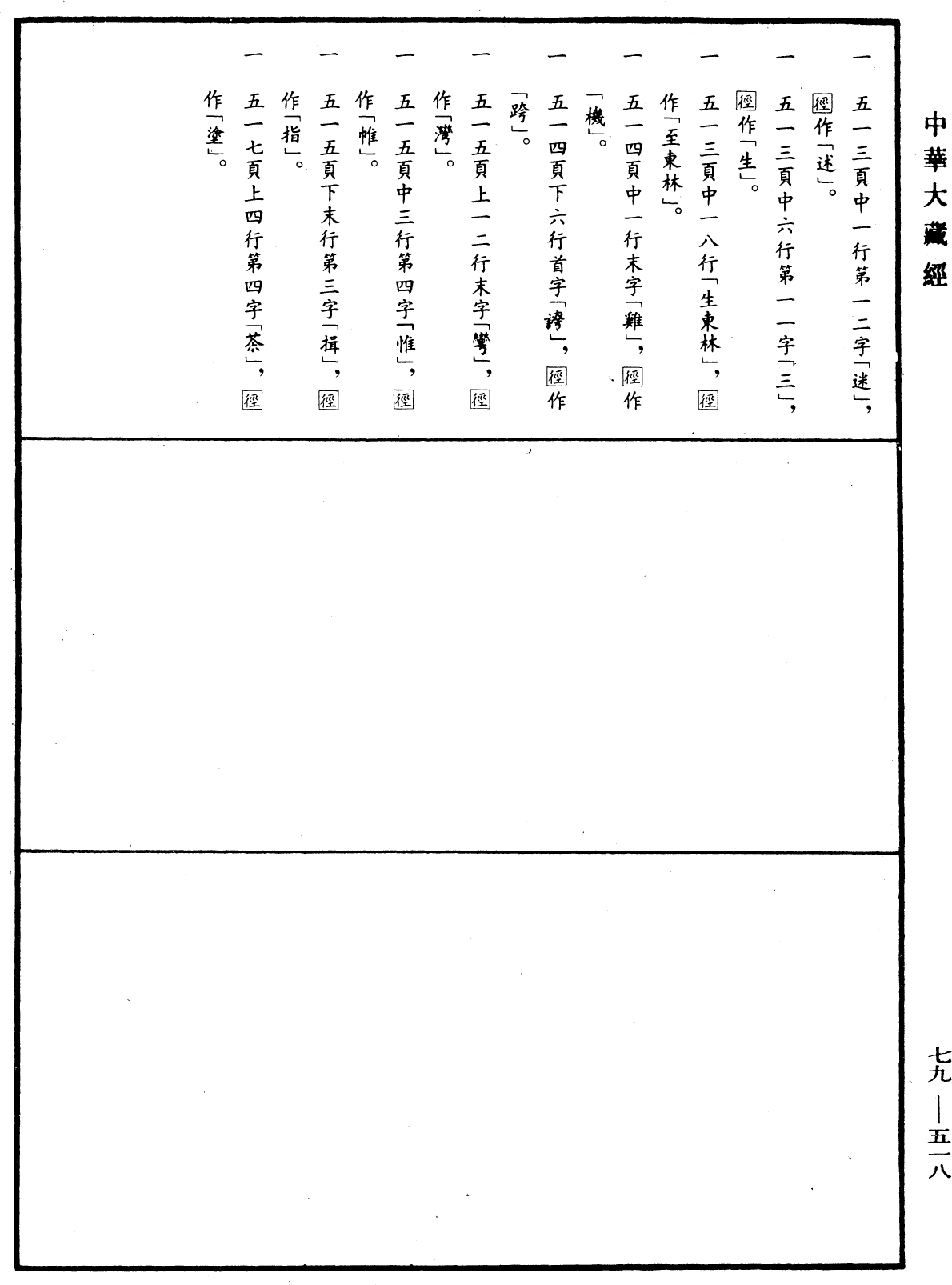 禪宗正脉《中華大藏經》_第79冊_第518頁