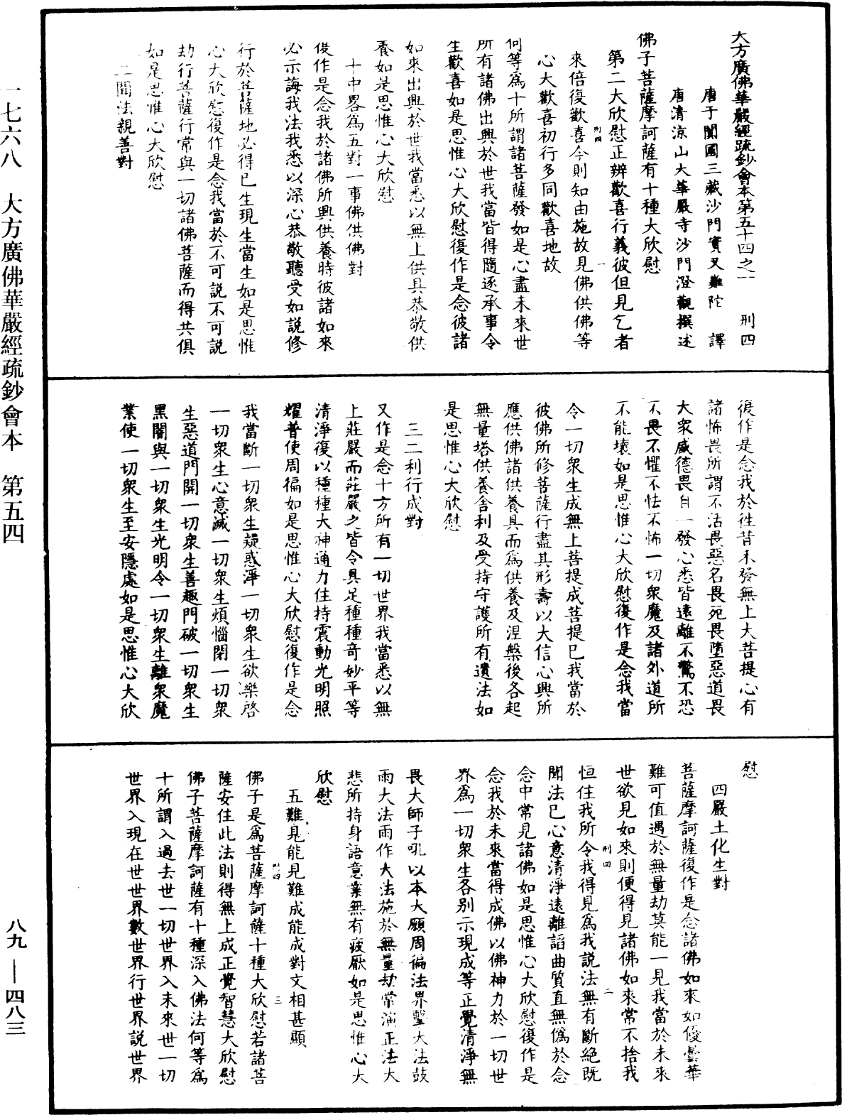 大方廣佛華嚴經疏鈔會本《中華大藏經》_第89冊_第483頁