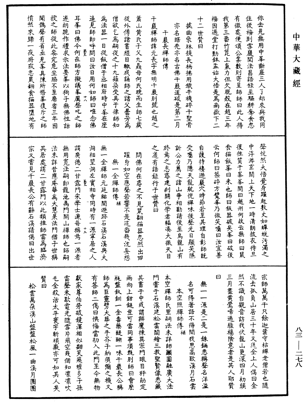 八十八祖传赞《中华大藏经》_第83册_第0278页