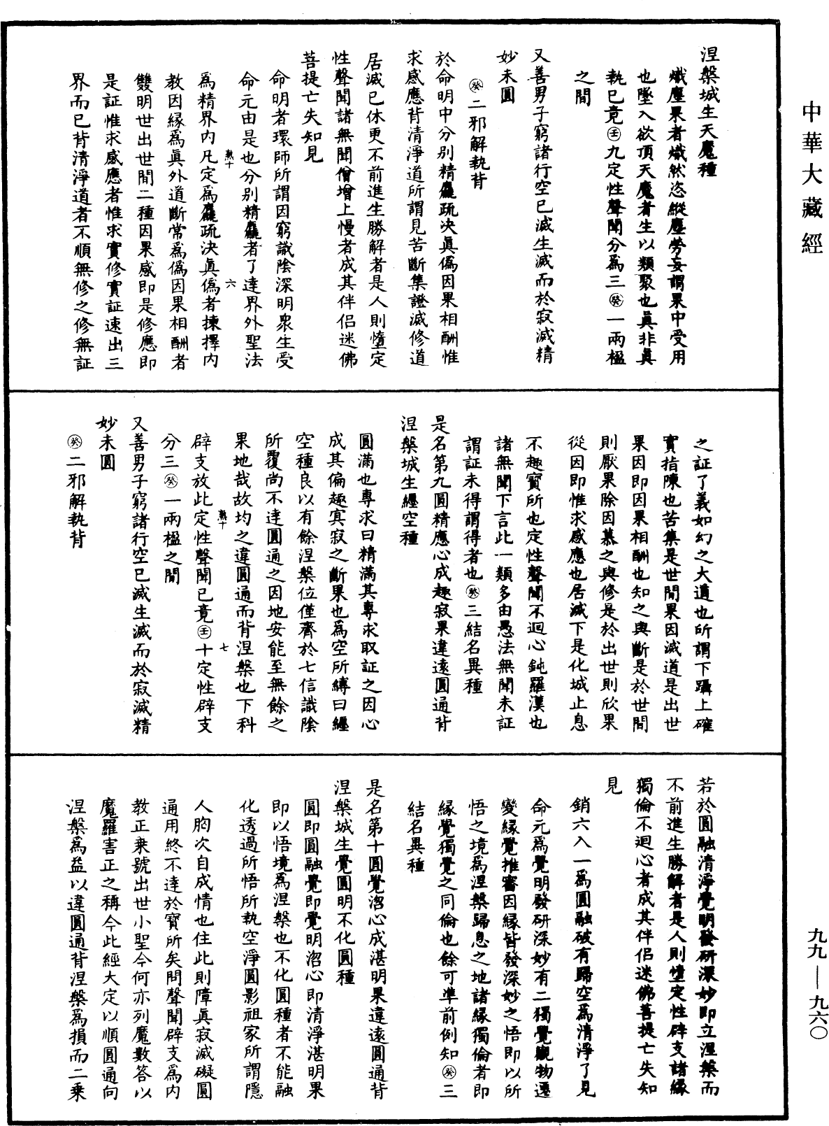 大佛頂首楞嚴經正脈疏《中華大藏經》_第99冊_第960頁