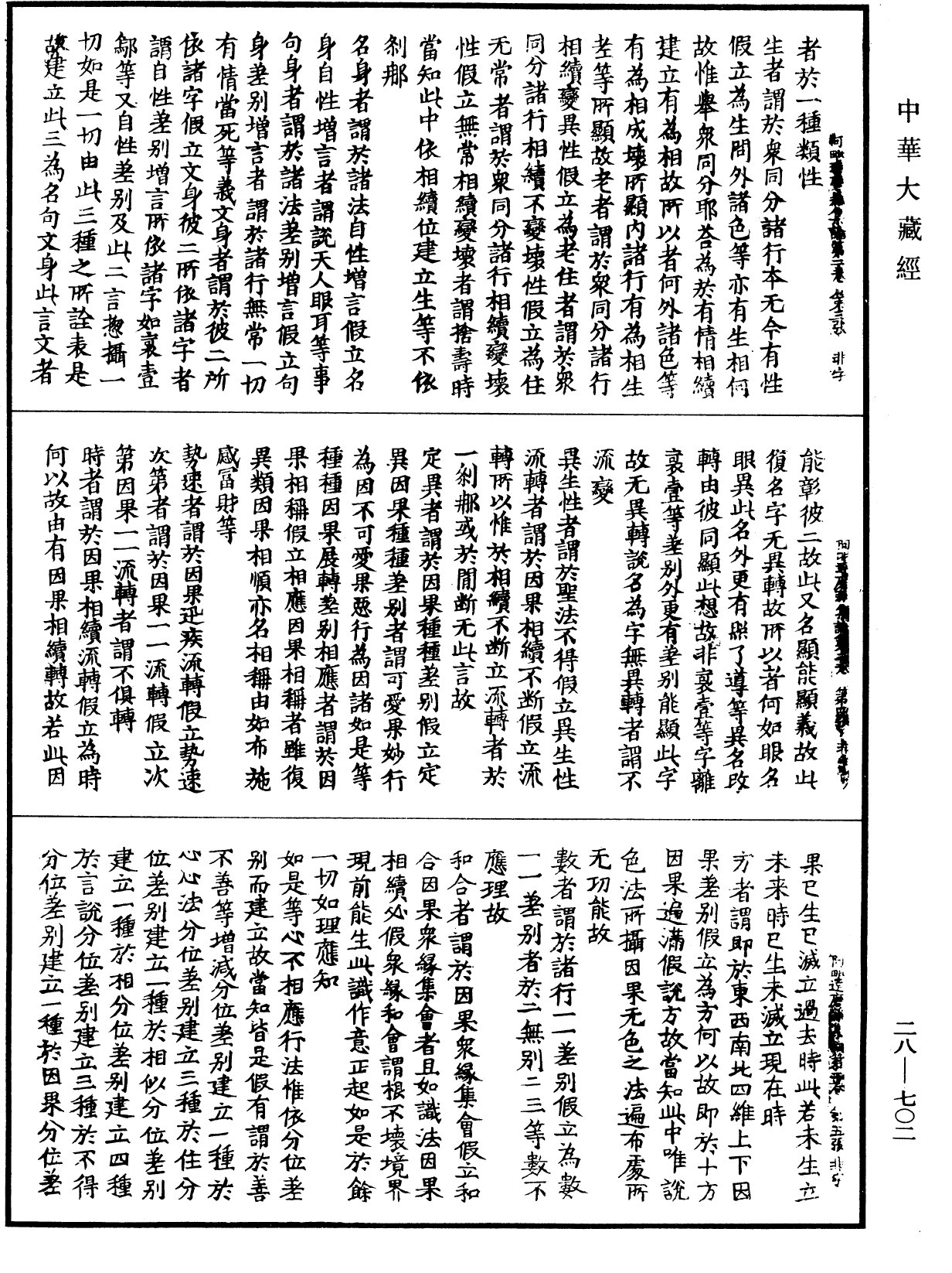 大乘阿毗达磨杂集论《中华大藏经》_第28册_第0702页