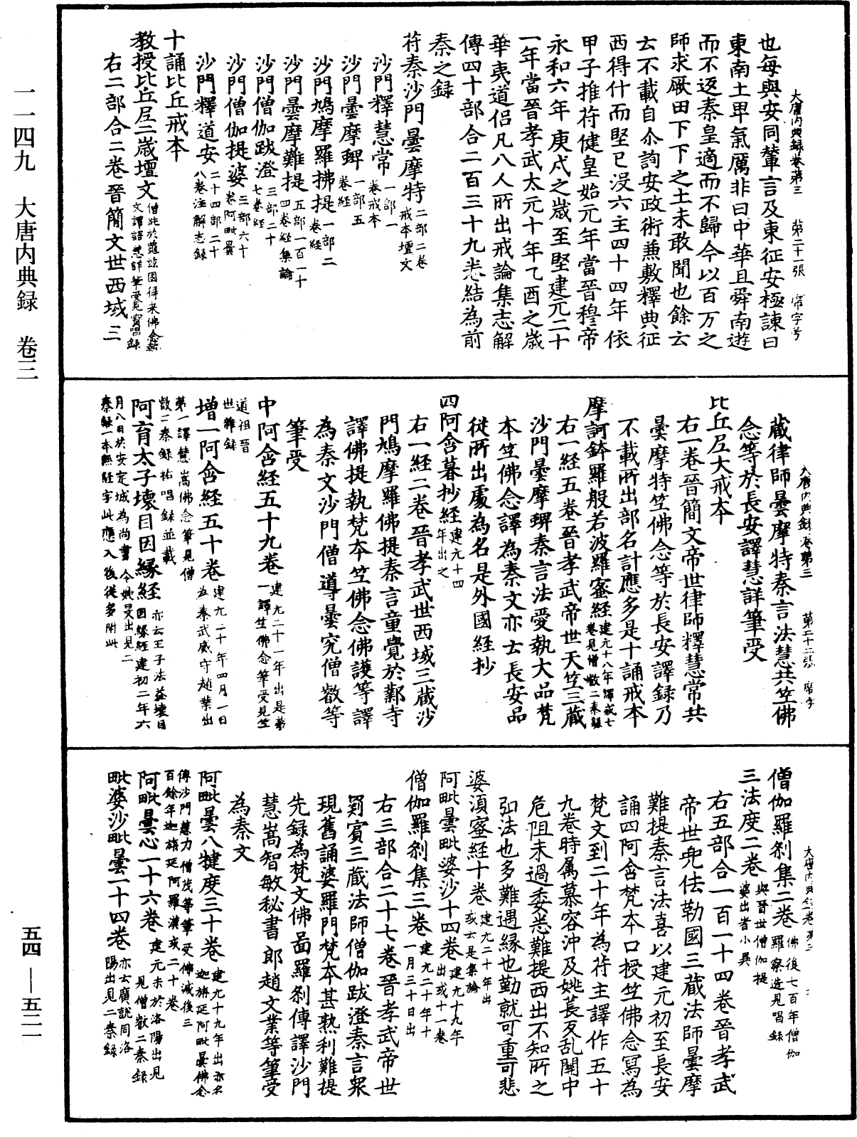 大唐內典錄《中華大藏經》_第54冊_第521頁