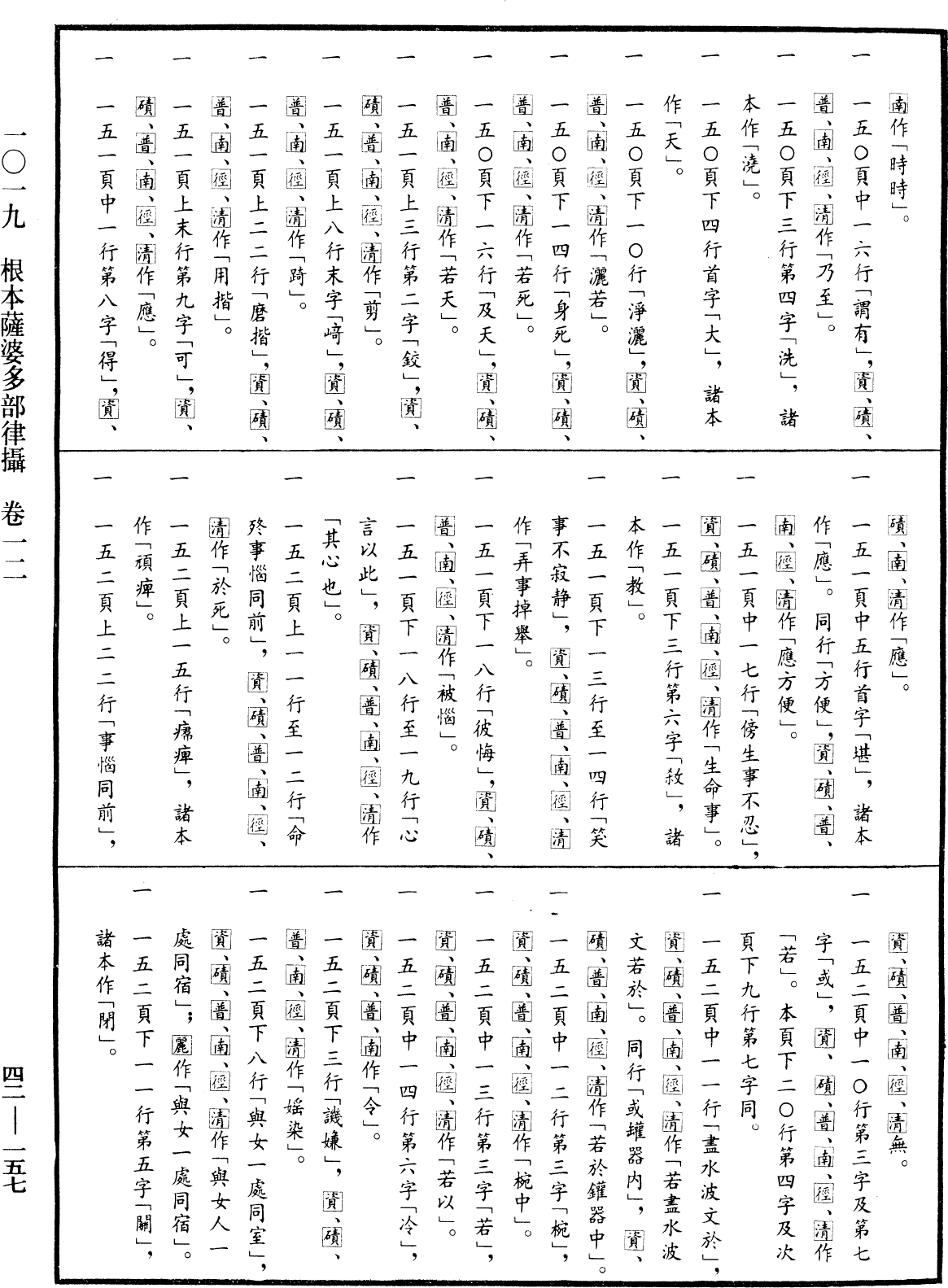 根本薩婆多部律攝《中華大藏經》_第42冊_第157頁