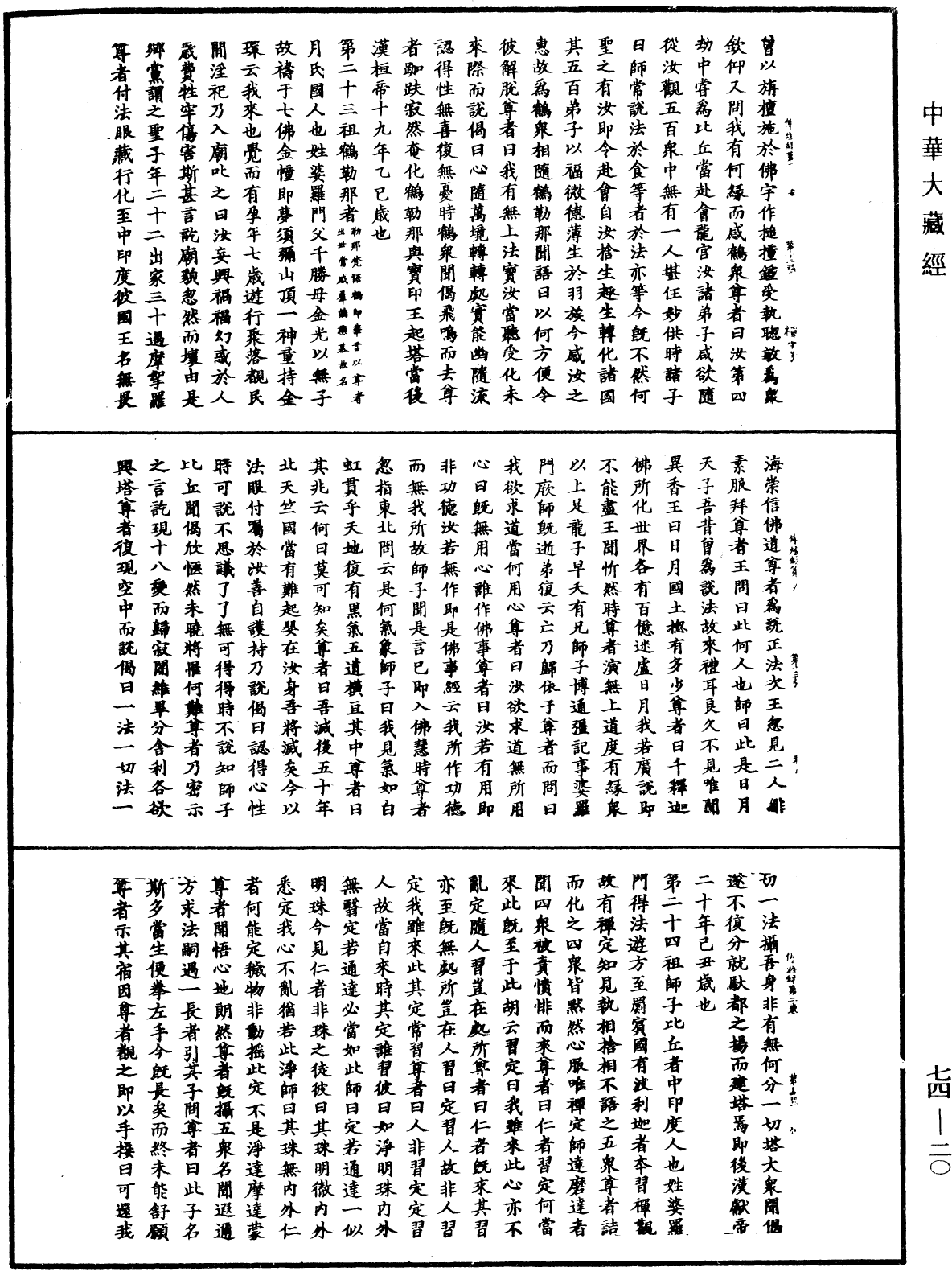 景德傳燈錄《中華大藏經》_第74冊_第020頁