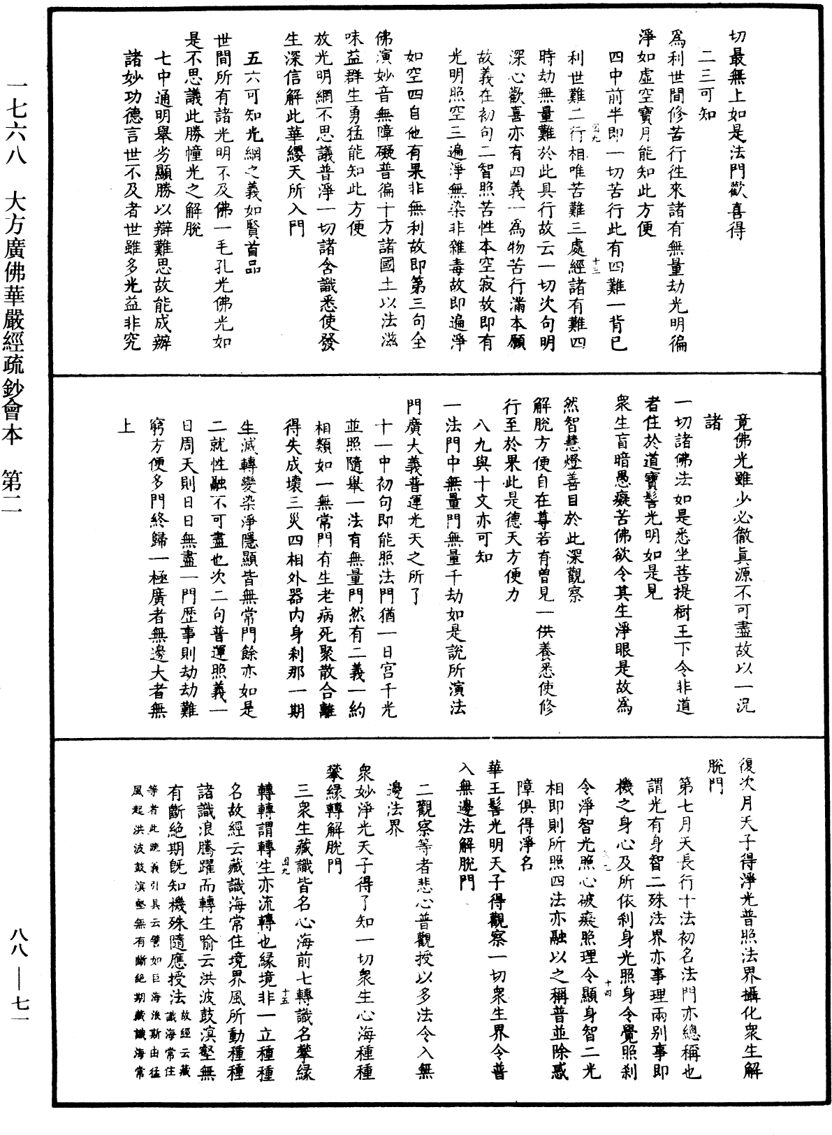 大方廣佛華嚴經疏鈔會本《中華大藏經》_第88冊_第071頁