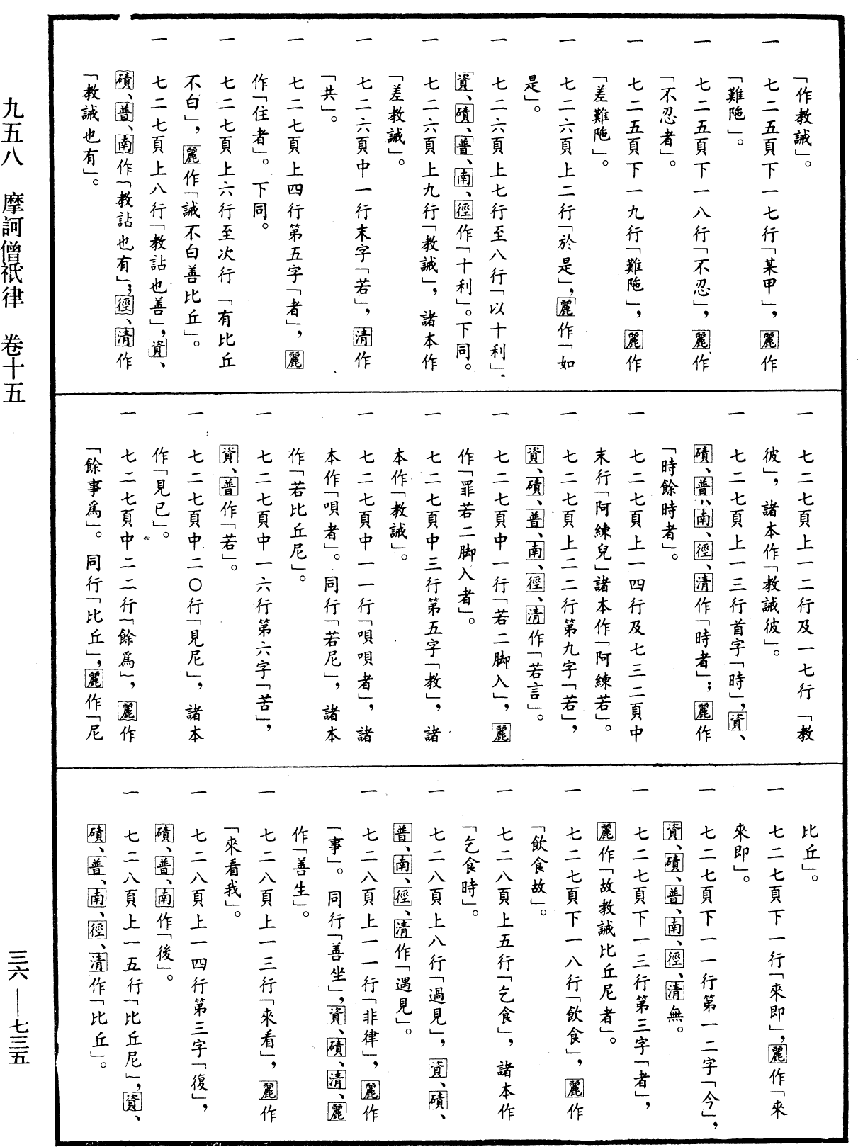 摩訶僧祇律《中華大藏經》_第36冊_第0735頁