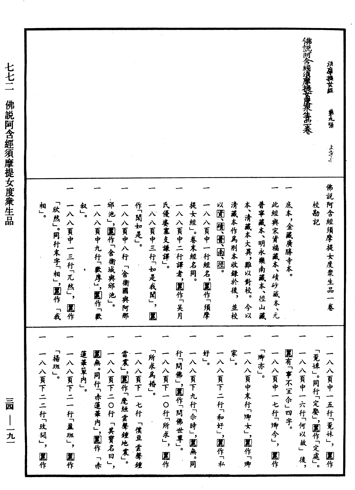 佛说阿含经须摩提女度众生品《中华大藏经》_第34册_第0191页