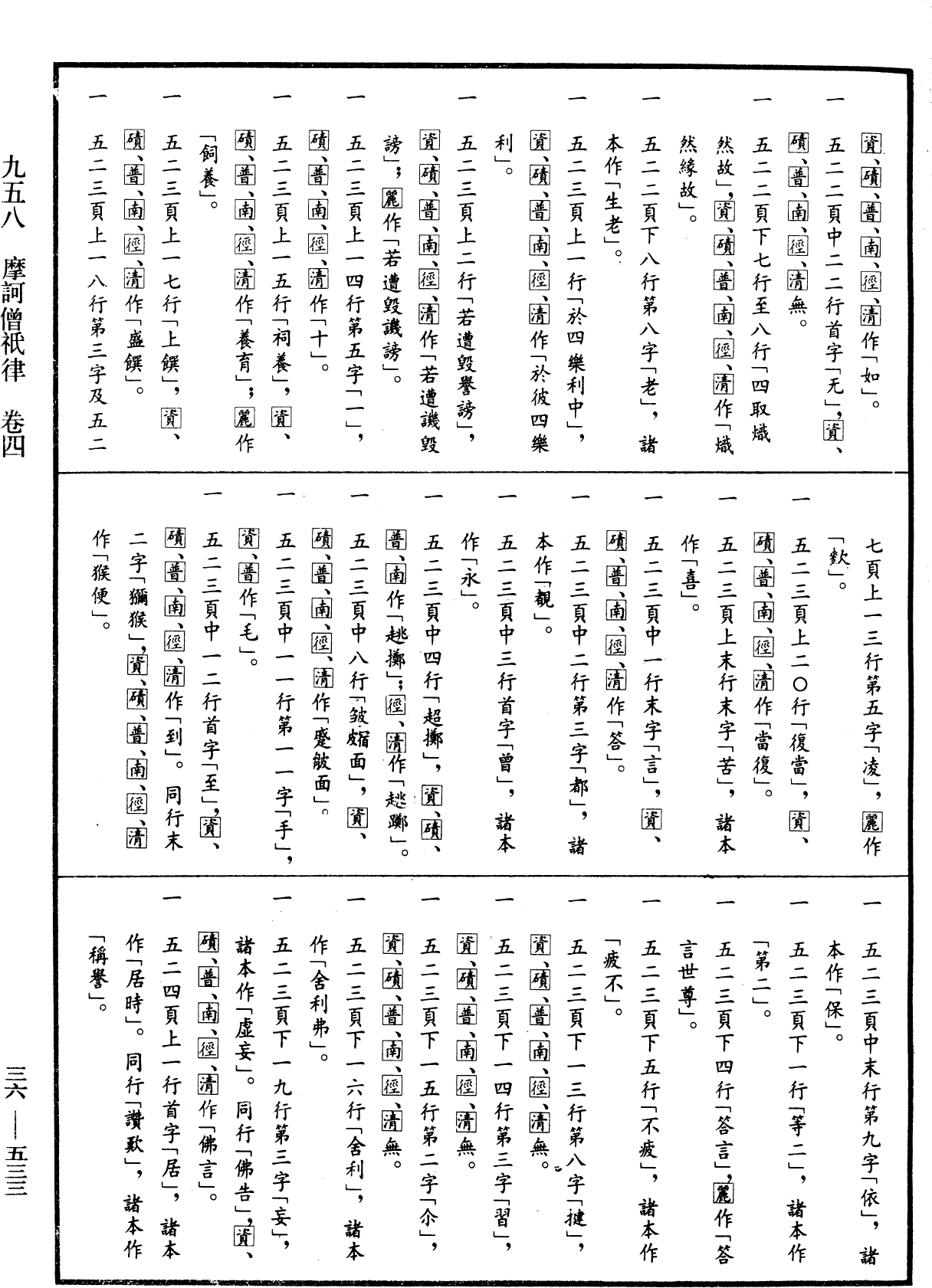 摩訶僧祇律《中華大藏經》_第36冊_第0533頁