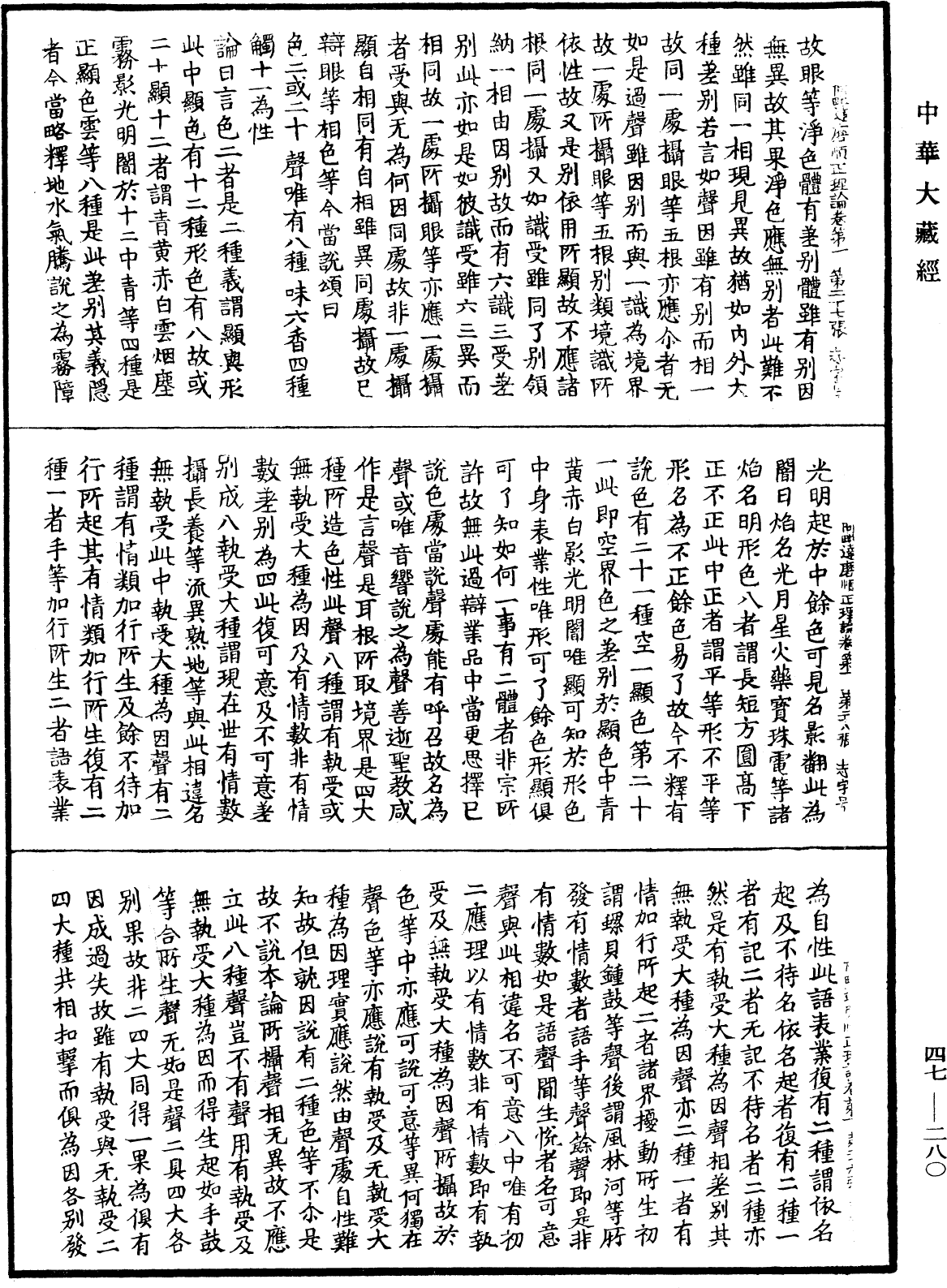 阿毗達磨順正理論《中華大藏經》_第47冊_第280頁