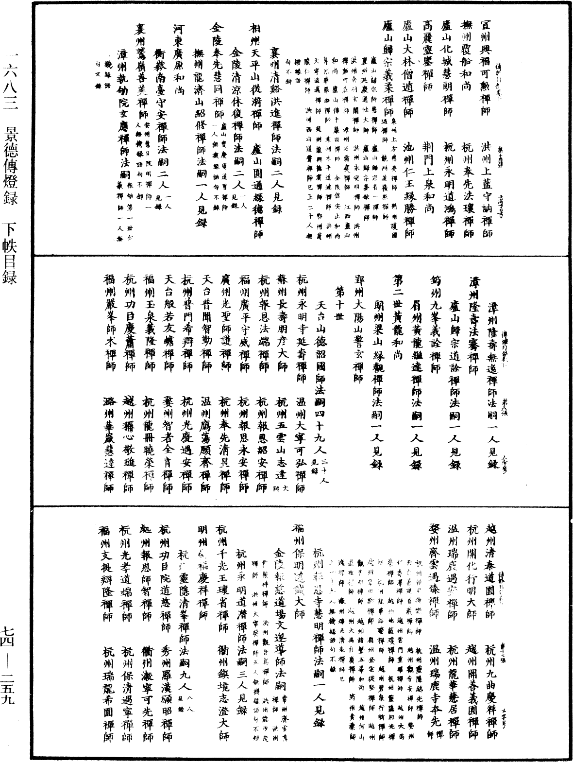 景德傳燈錄《中華大藏經》_第74冊_第259頁