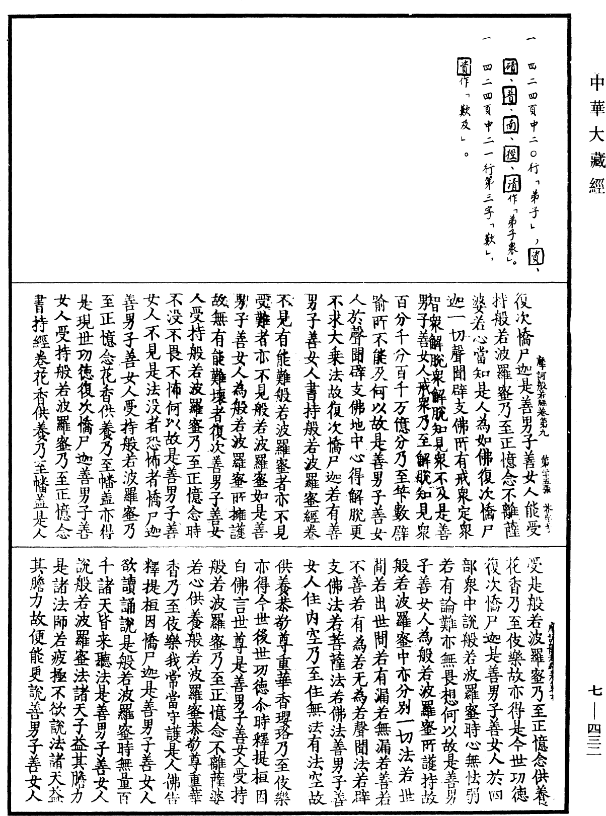 摩訶般若波羅蜜經《中華大藏經》_第7冊_第0432頁