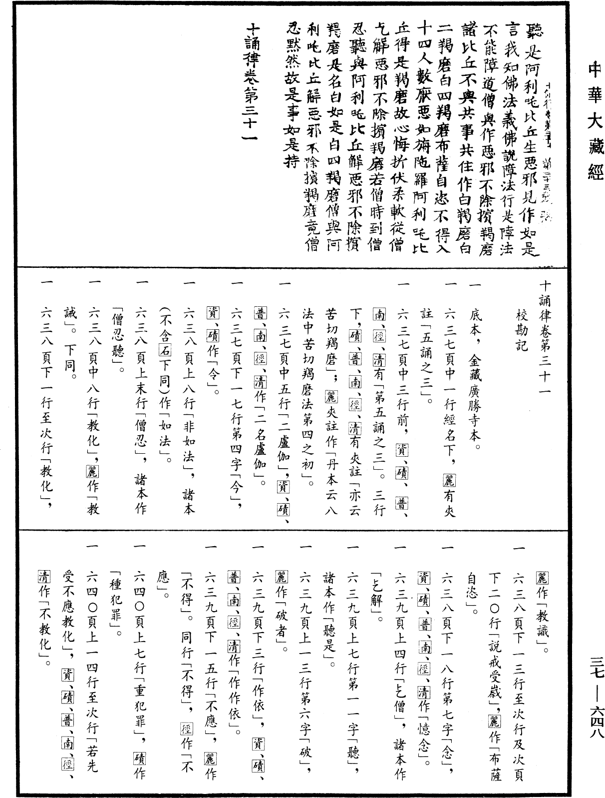 十誦律《中華大藏經》_第37冊_第648頁