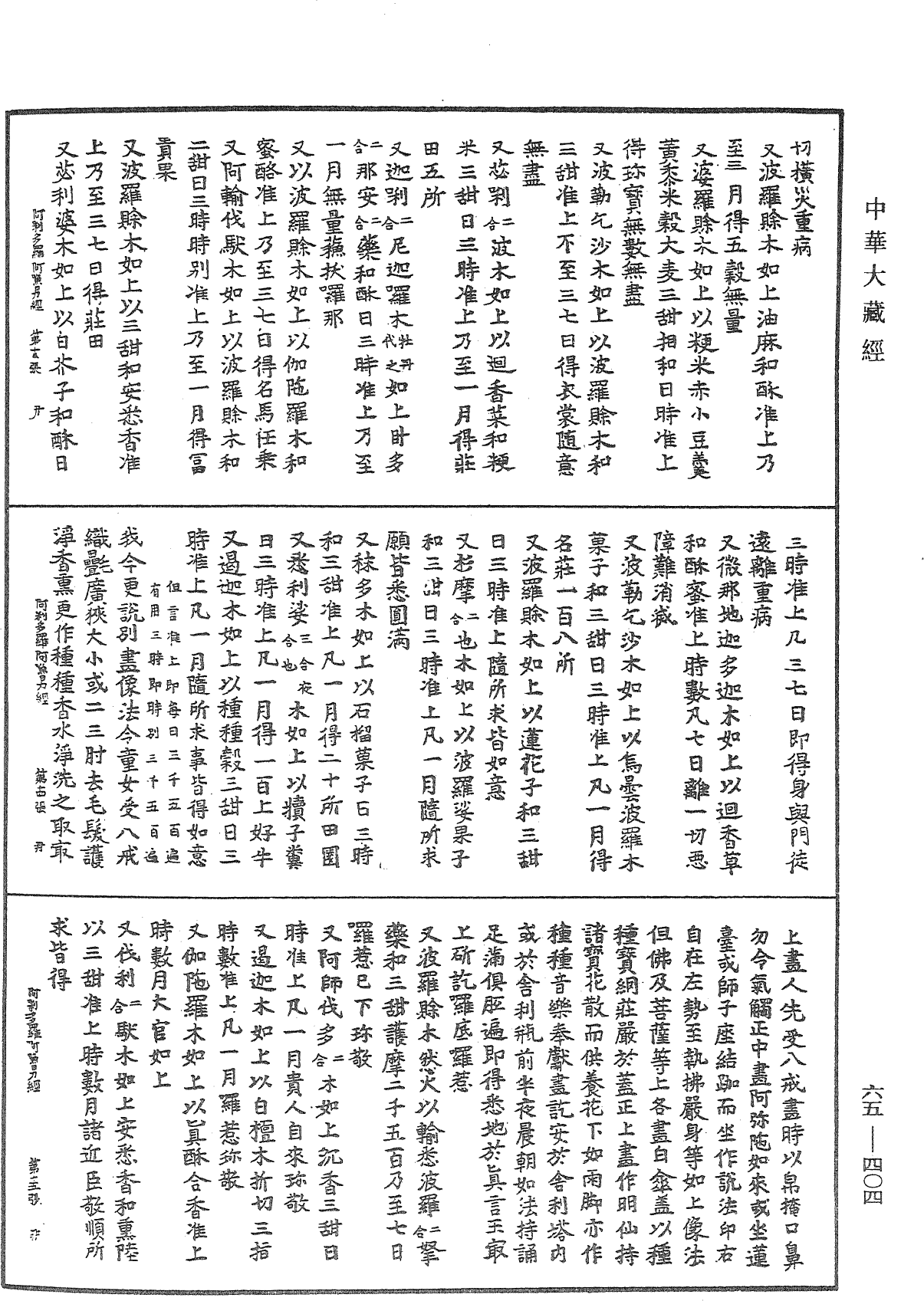 阿唎多羅陀羅尼阿嚕力經《中華大藏經》_第65冊_第0404頁