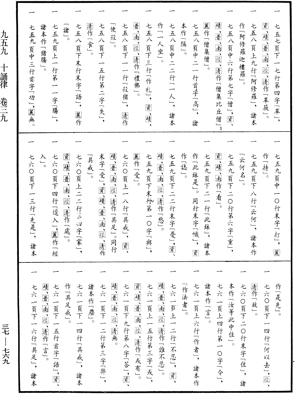 十誦律《中華大藏經》_第37冊_第769頁