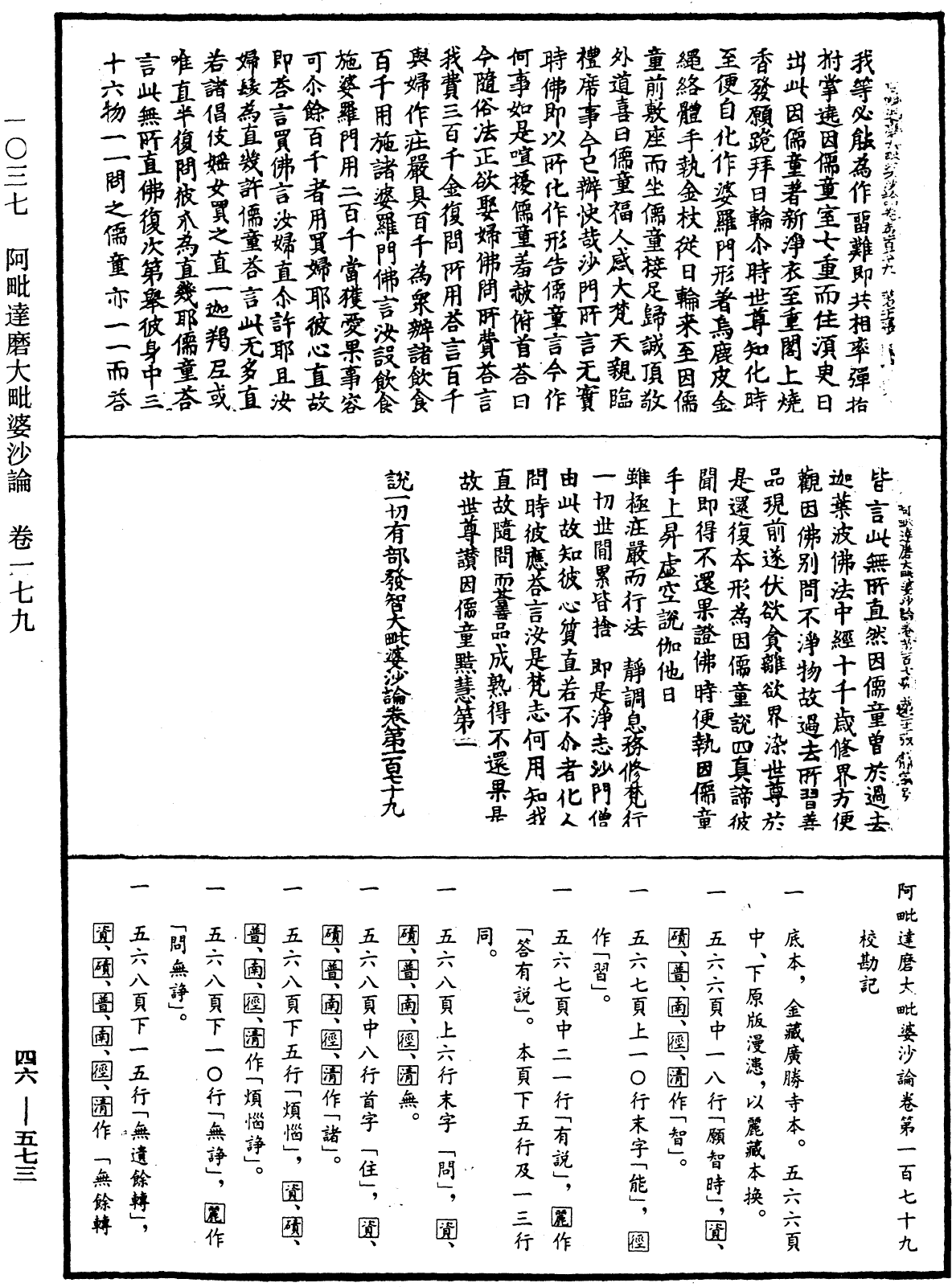 阿毗達磨大毗婆沙論《中華大藏經》_第46冊_第0573頁