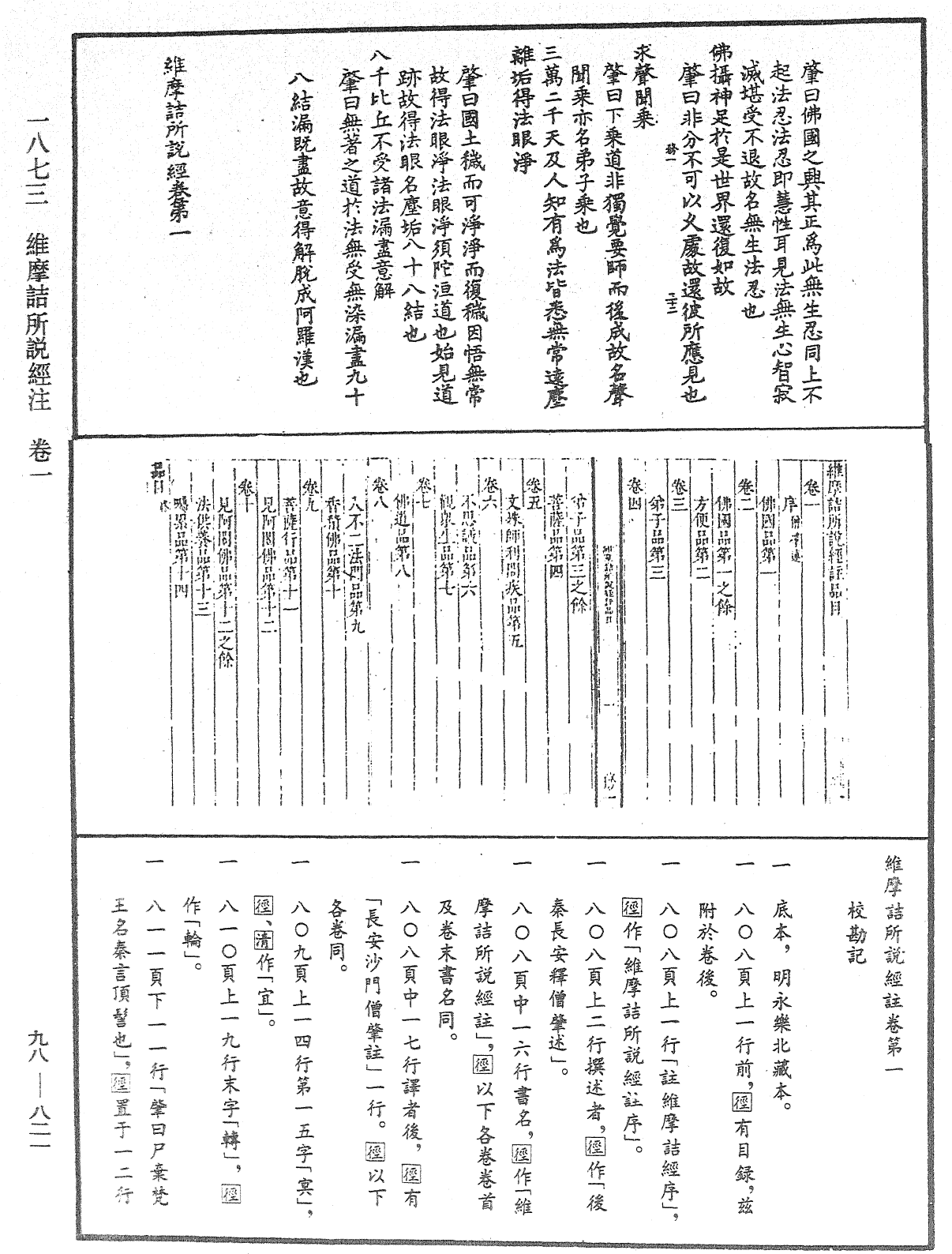 维摩诘所说经注《中华大藏经》_第98册_第821页