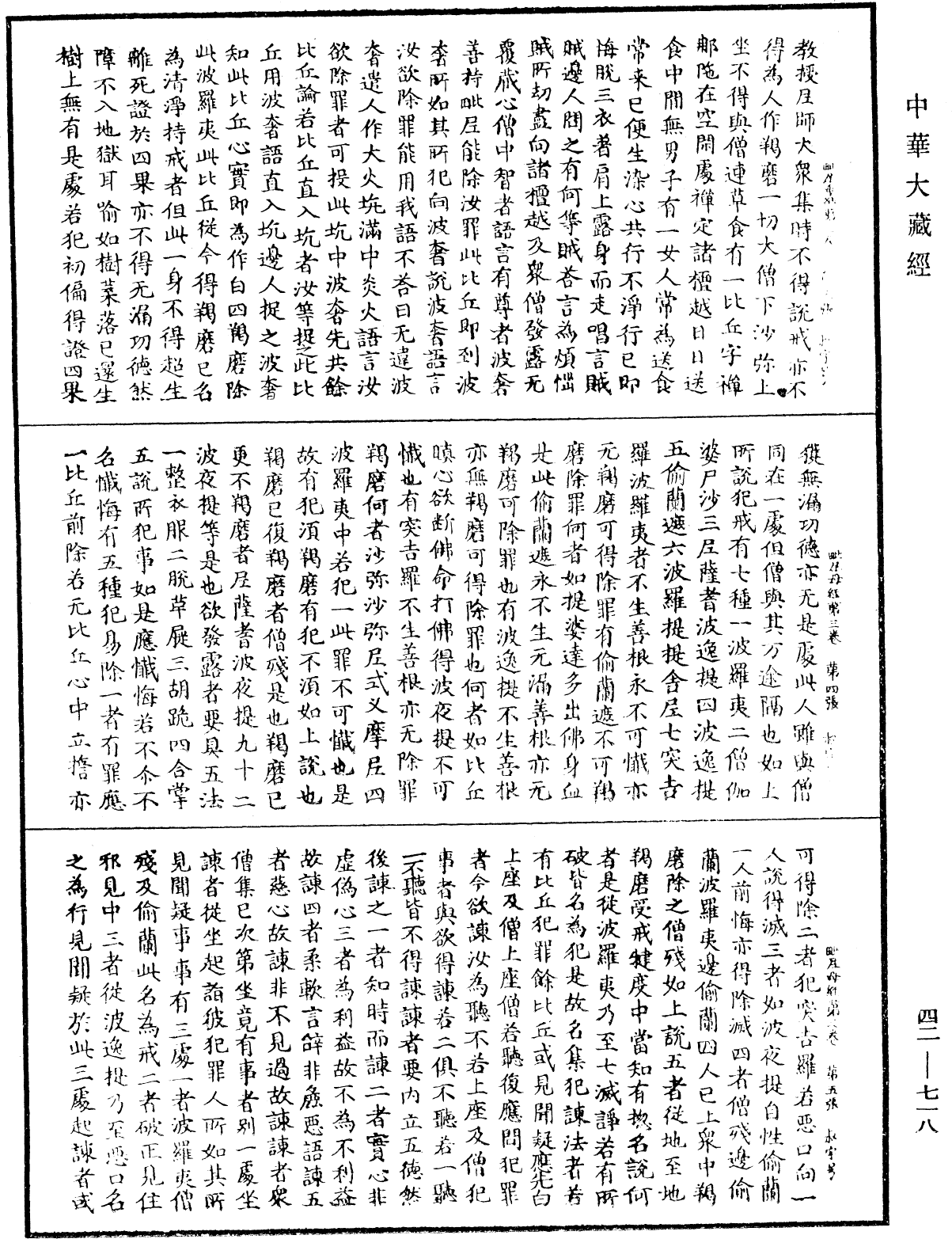 毗尼母经《中华大藏经》_第42册_第718页
