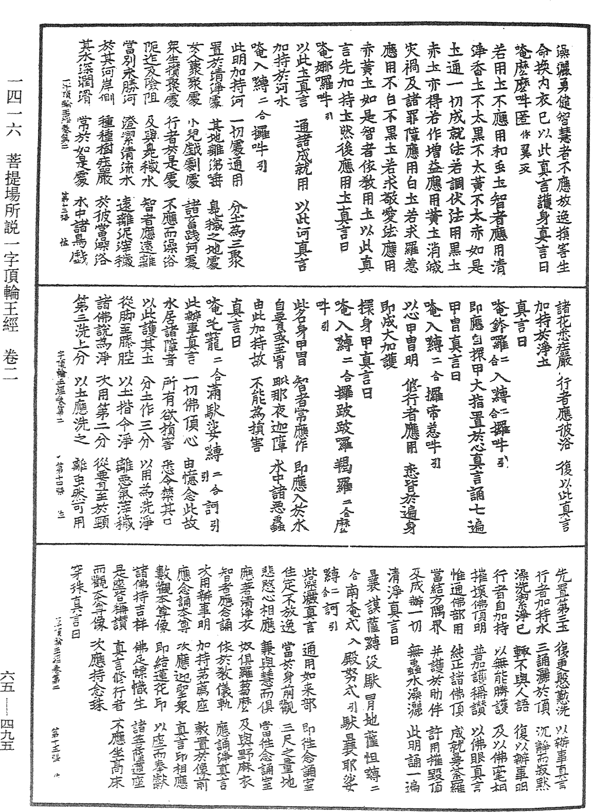 菩提场所说一字顶轮王经《中华大藏经》_第65册_第0495页