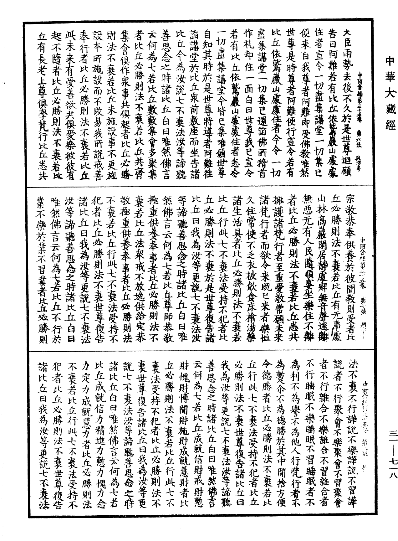 中阿含經《中華大藏經》_第31冊_第0718頁