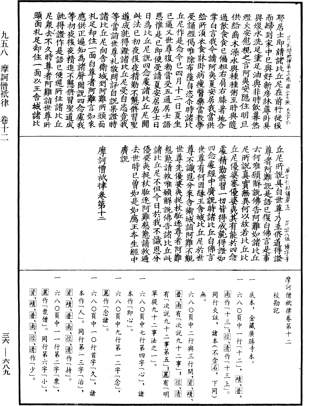 摩訶僧祇律《中華大藏經》_第36冊_第0689頁