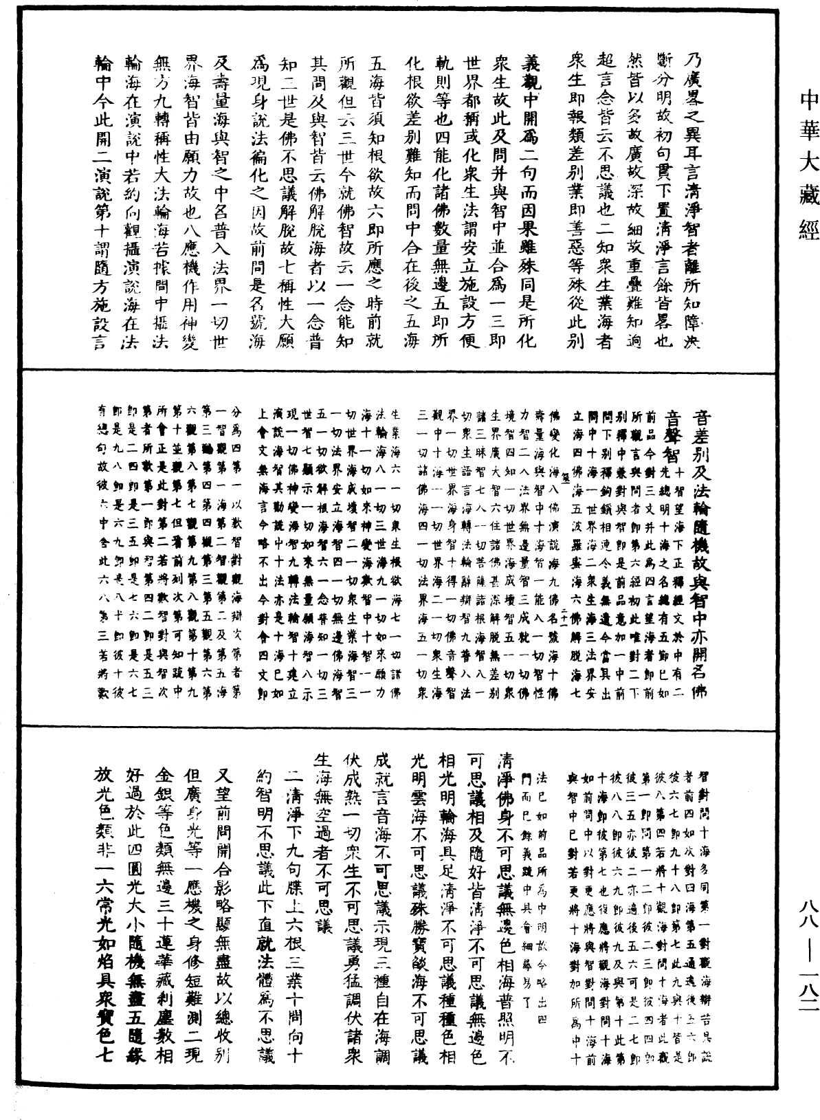 大方廣佛華嚴經疏鈔會本《中華大藏經》_第88冊_第182頁