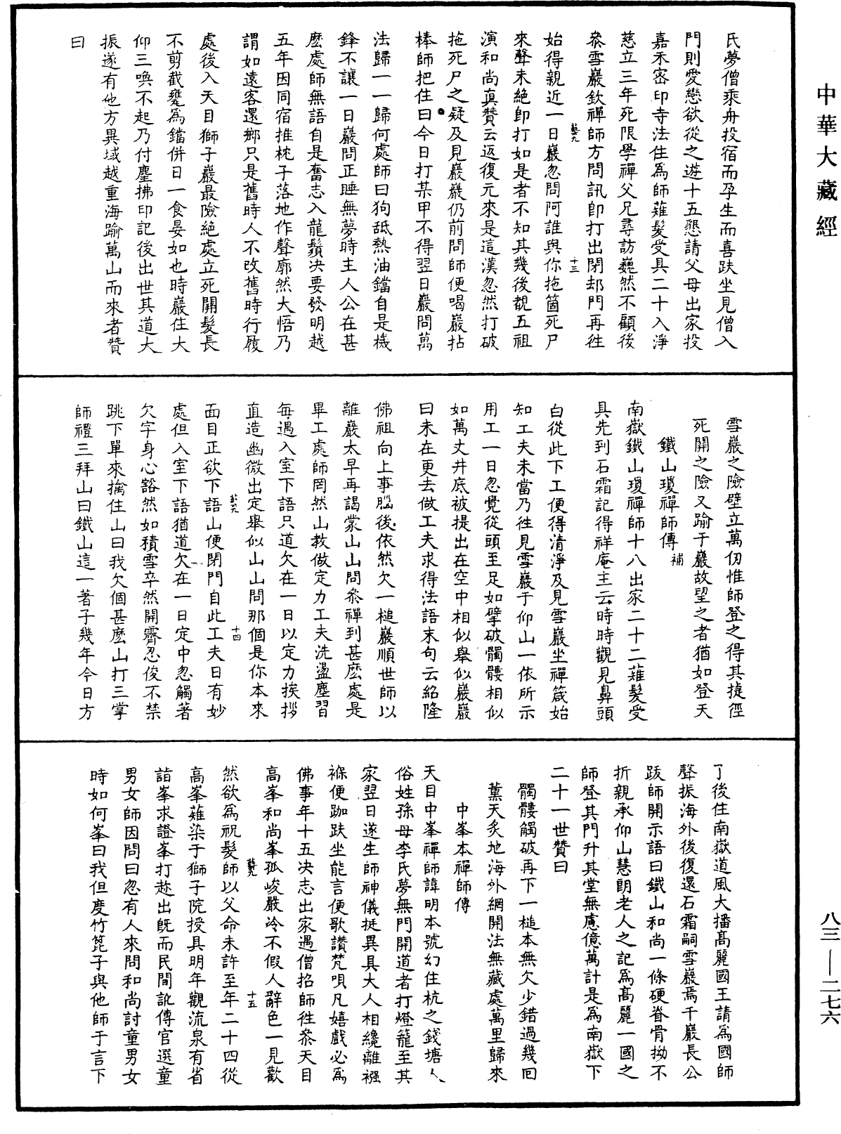 八十八祖传赞《中华大藏经》_第83册_第0276页