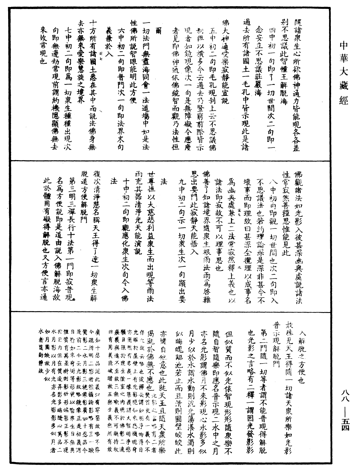 大方廣佛華嚴經疏鈔會本《中華大藏經》_第88冊_第054頁