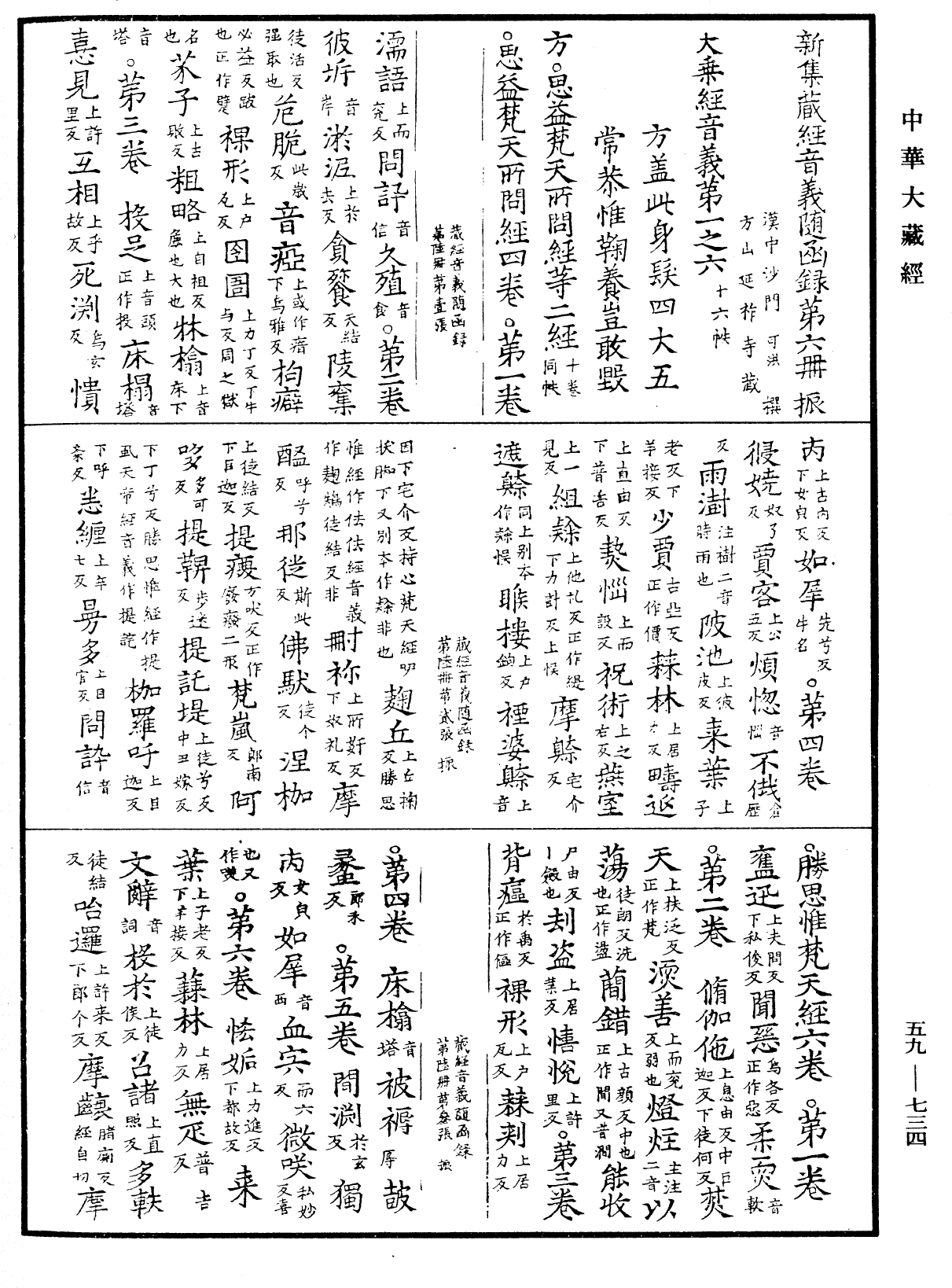 新集藏經音義隨函錄《中華大藏經》_第59冊_第0734頁