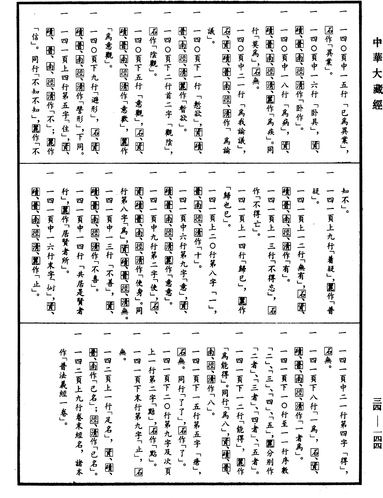 佛說具法行經《中華大藏經》_第34冊_第0144頁