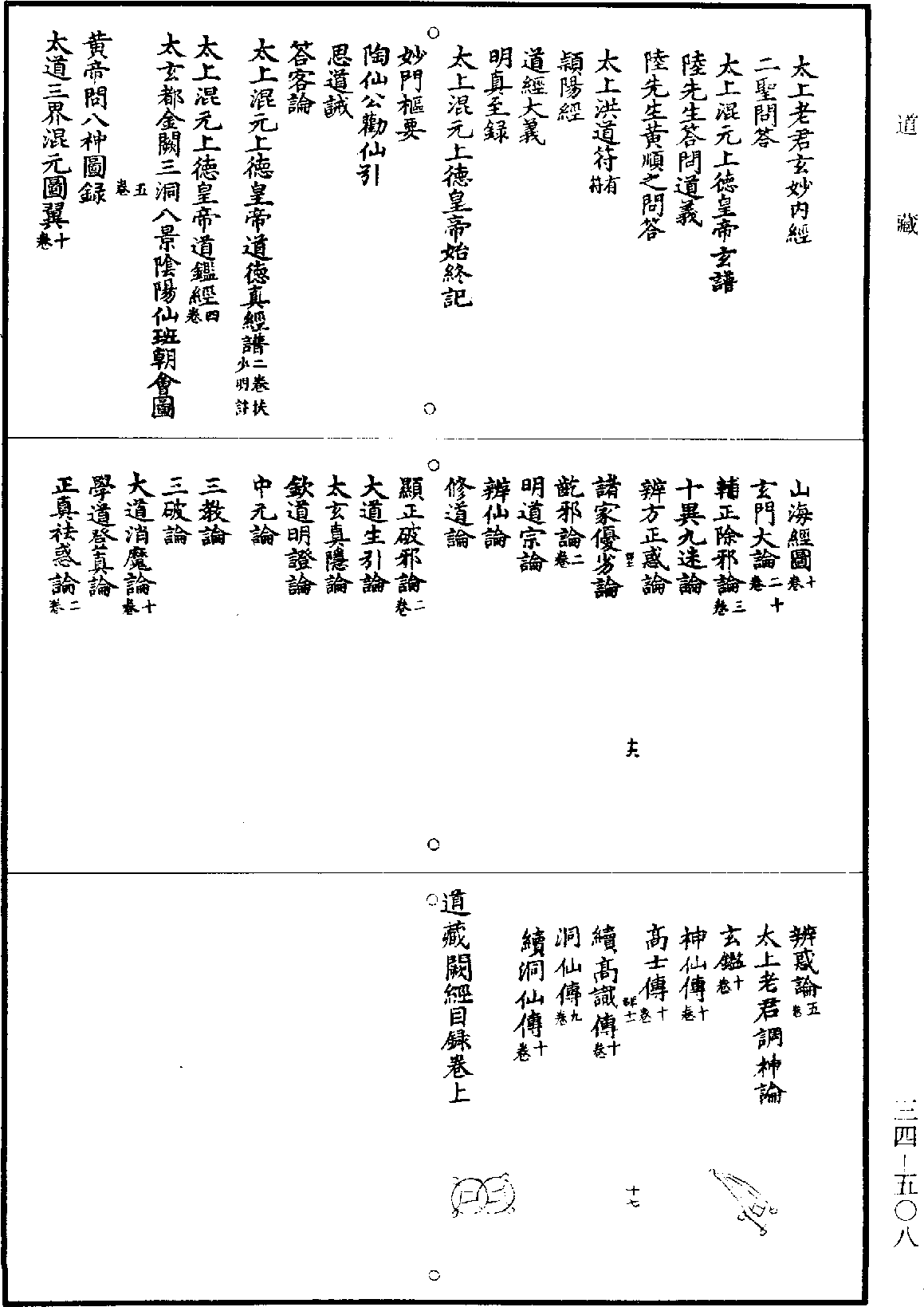 道藏缺经目录《道藏》第34册_第508页