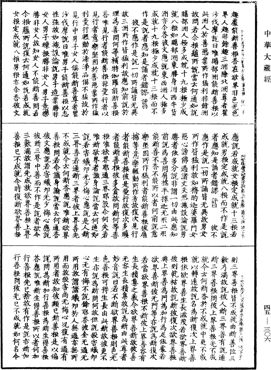 阿毗達磨大毗婆沙論《中華大藏經》_第45冊_第306頁